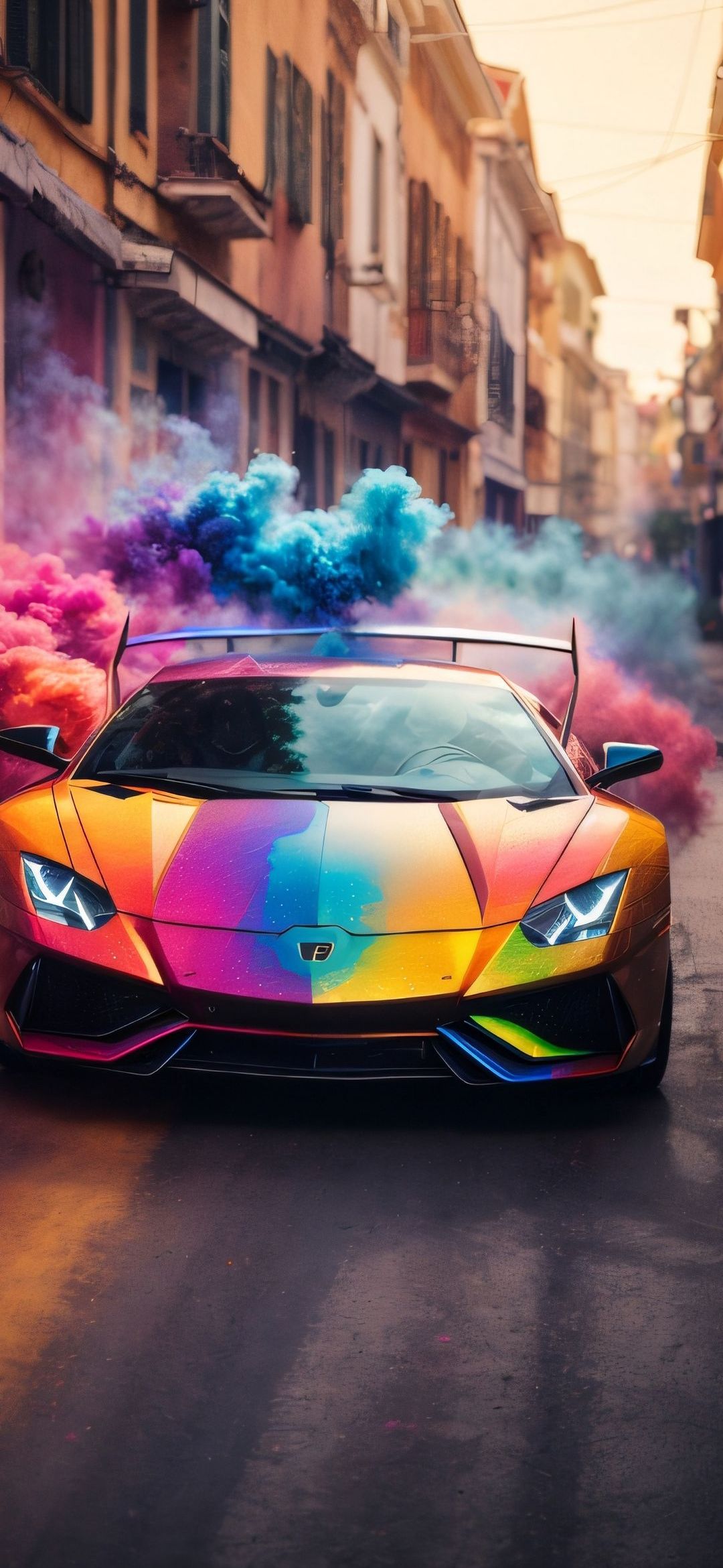 Rainbow Smoke Lamborghini - cars wallpaper for OpersCraft