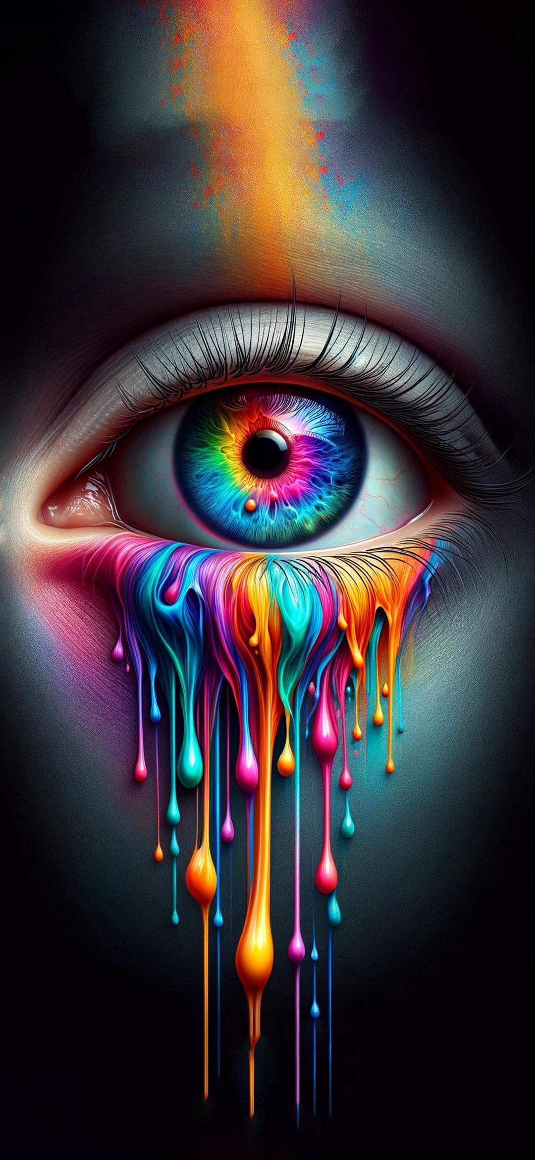 RainbowTearsEyeDigitalArt - dope wallpaper for OpersCraft