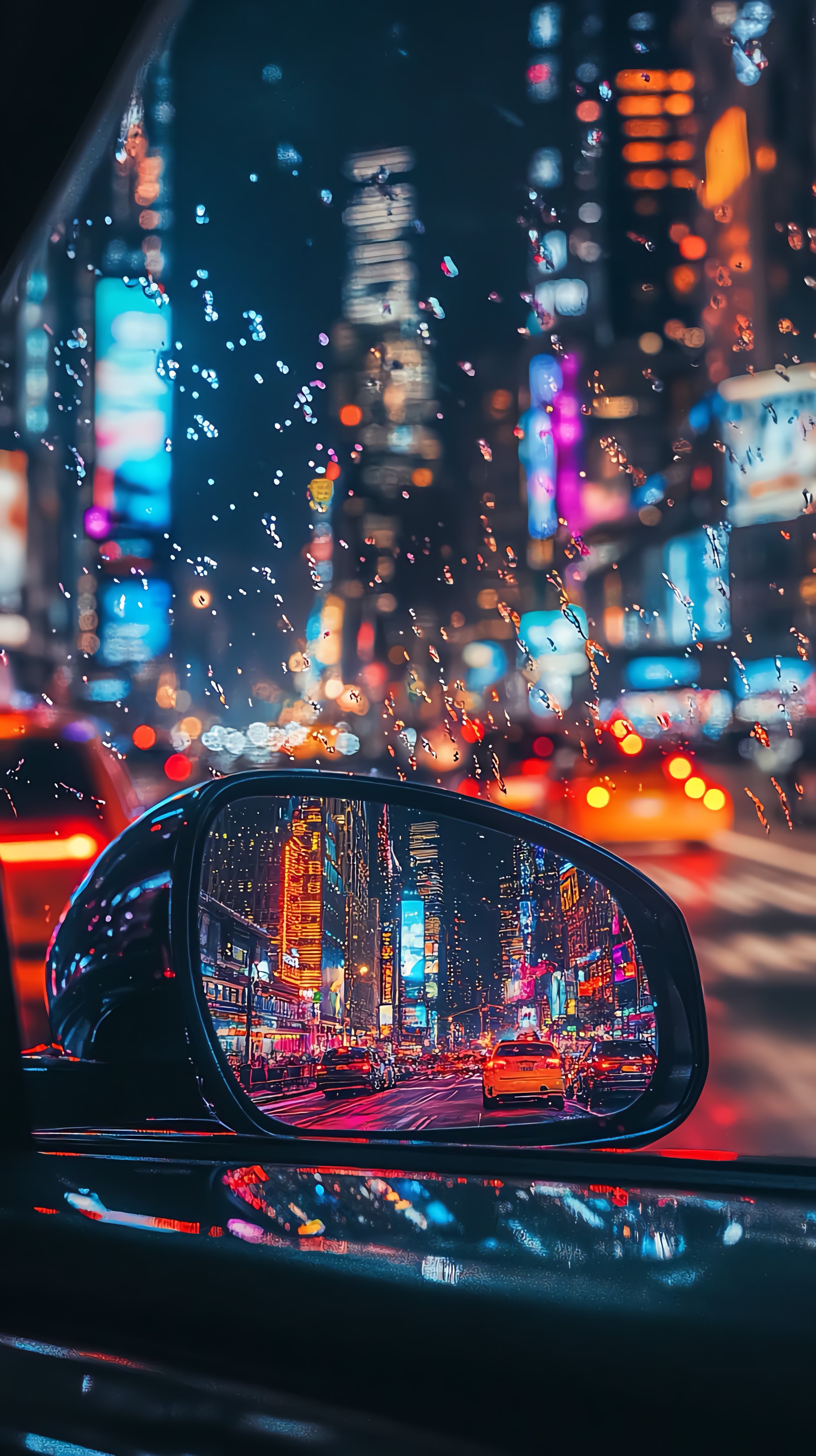 Rainy City Reflection - city wallpaper for OpersCraft