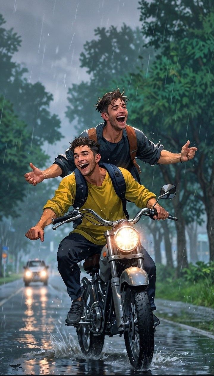 Rainy Motorcycle Joyride - motorcycle wallpaper for OpersCraft