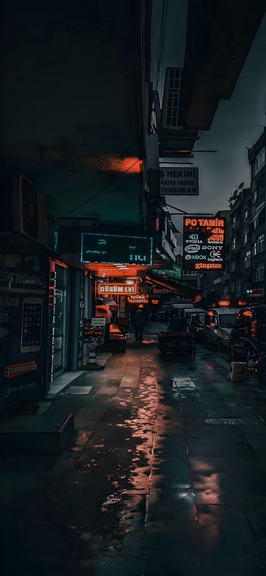 Rainy Neon Cityscape - city wallpaper for OpersCraft