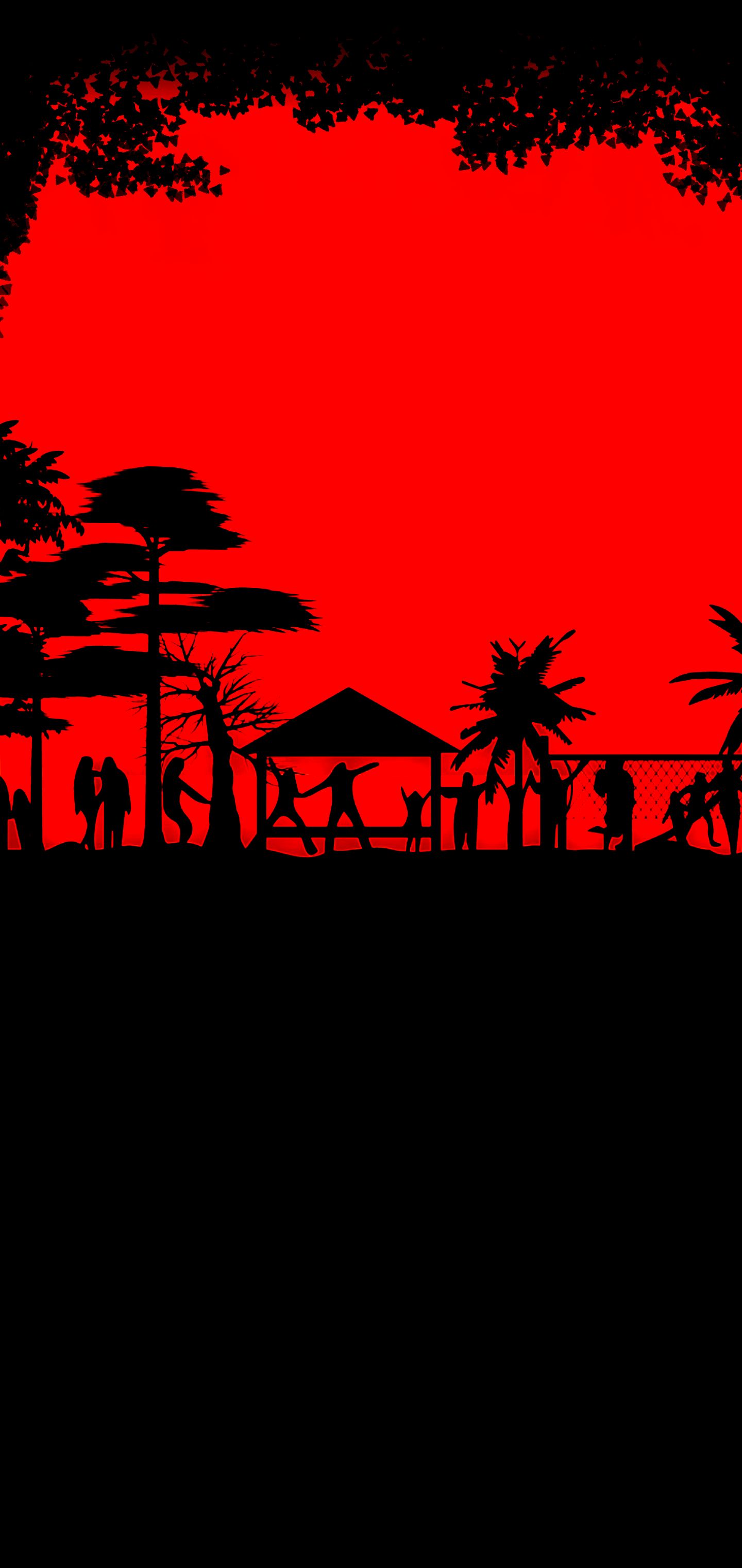 Red Beach Silhouette - beach wallpaper for OpersCraft