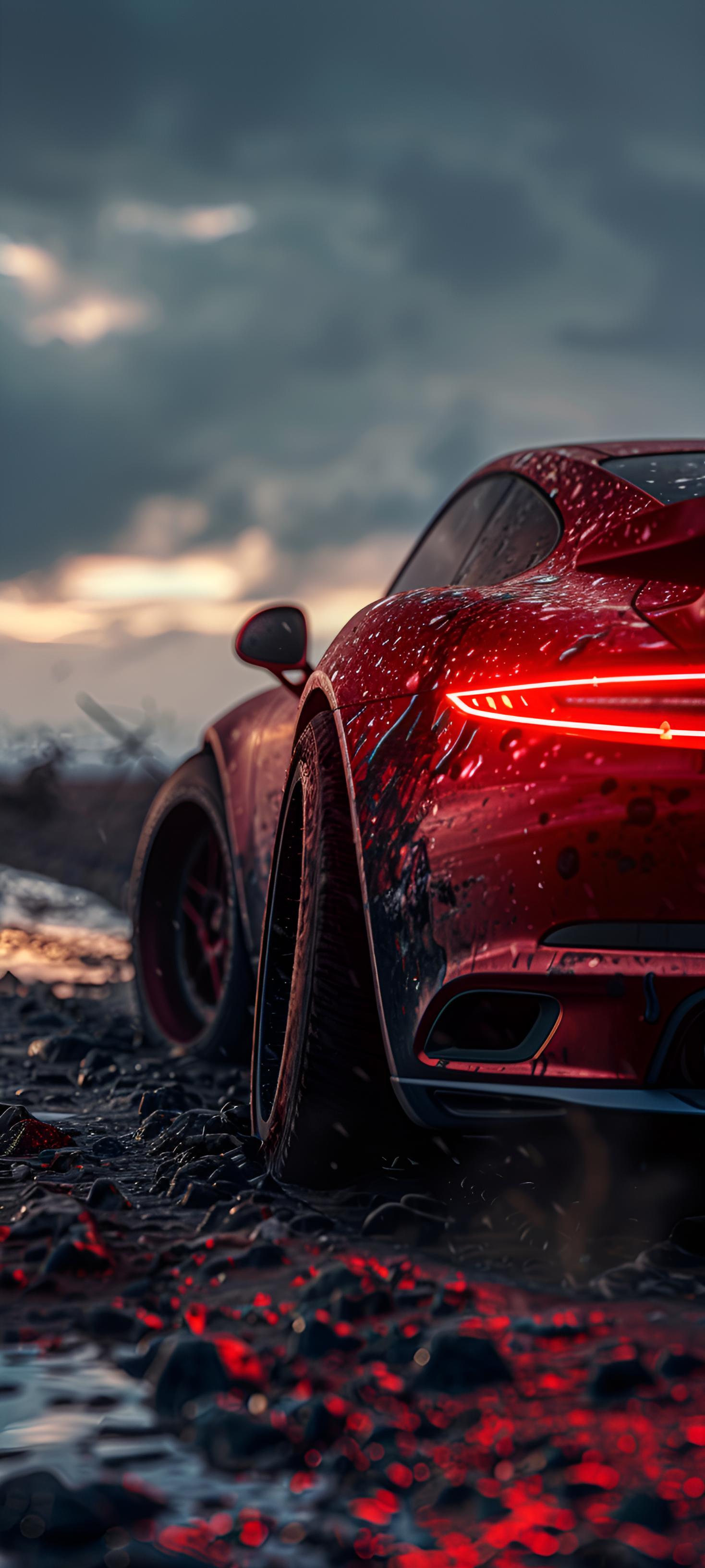 Red Car Moody Landscape - random wallpaper for OpersCraft