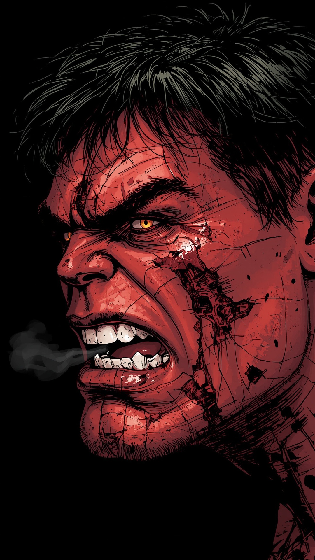 Red Hulk Intense Close-up - hulk wallpaper for OpersCraft