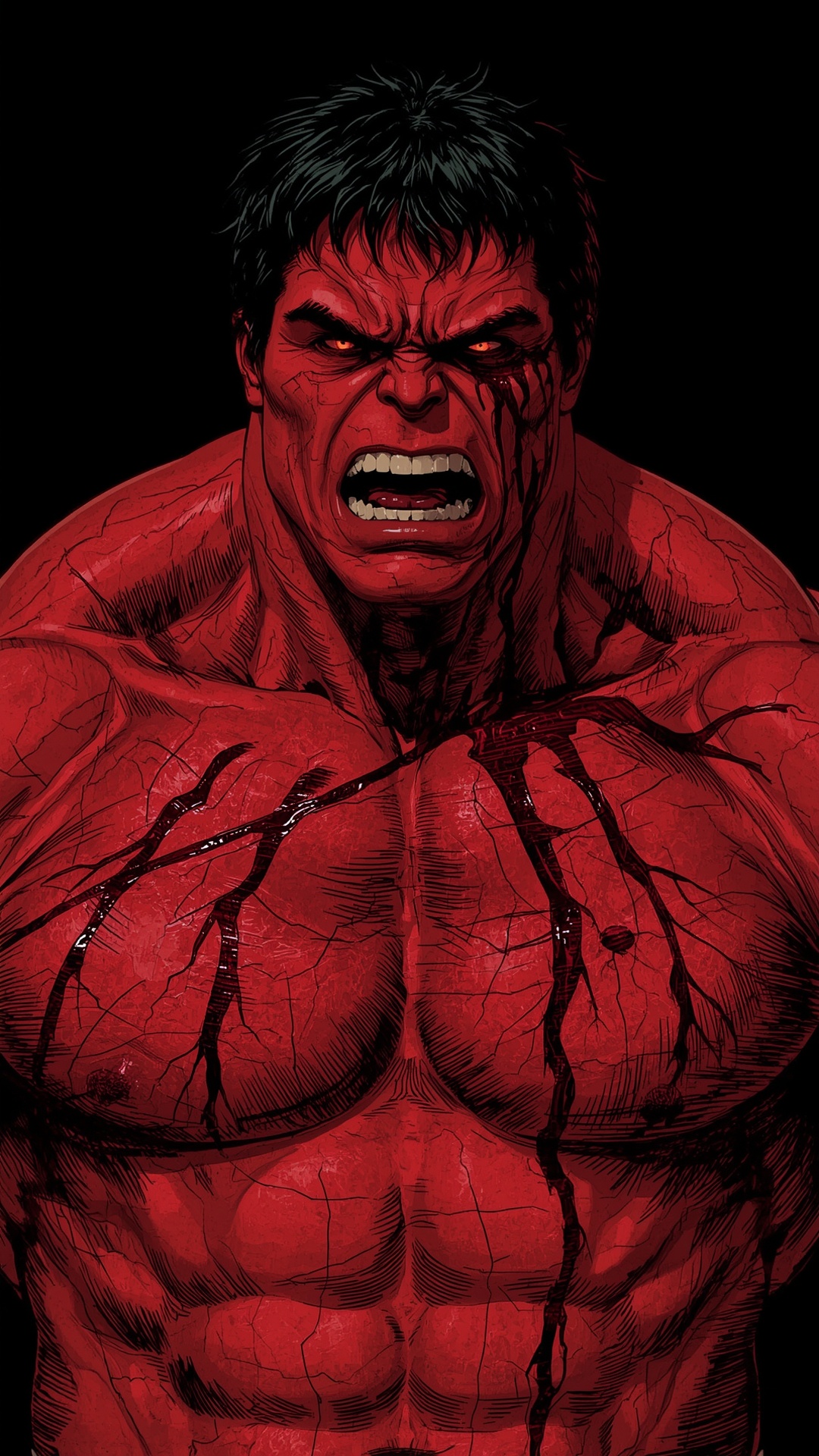 Red Hulk Rage Portrait - hulk wallpaper for OpersCraft