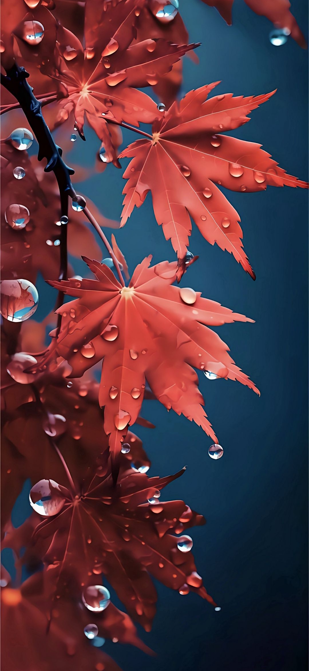 Red Maple Raindrops - autumn wallpaper for OpersCraft