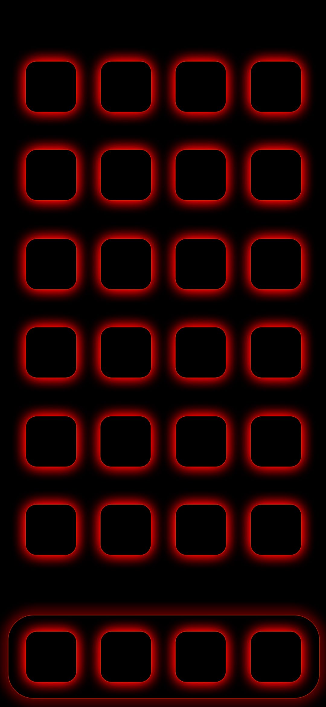 Red Neon App Grid - phone wallpaper for OpersCraft