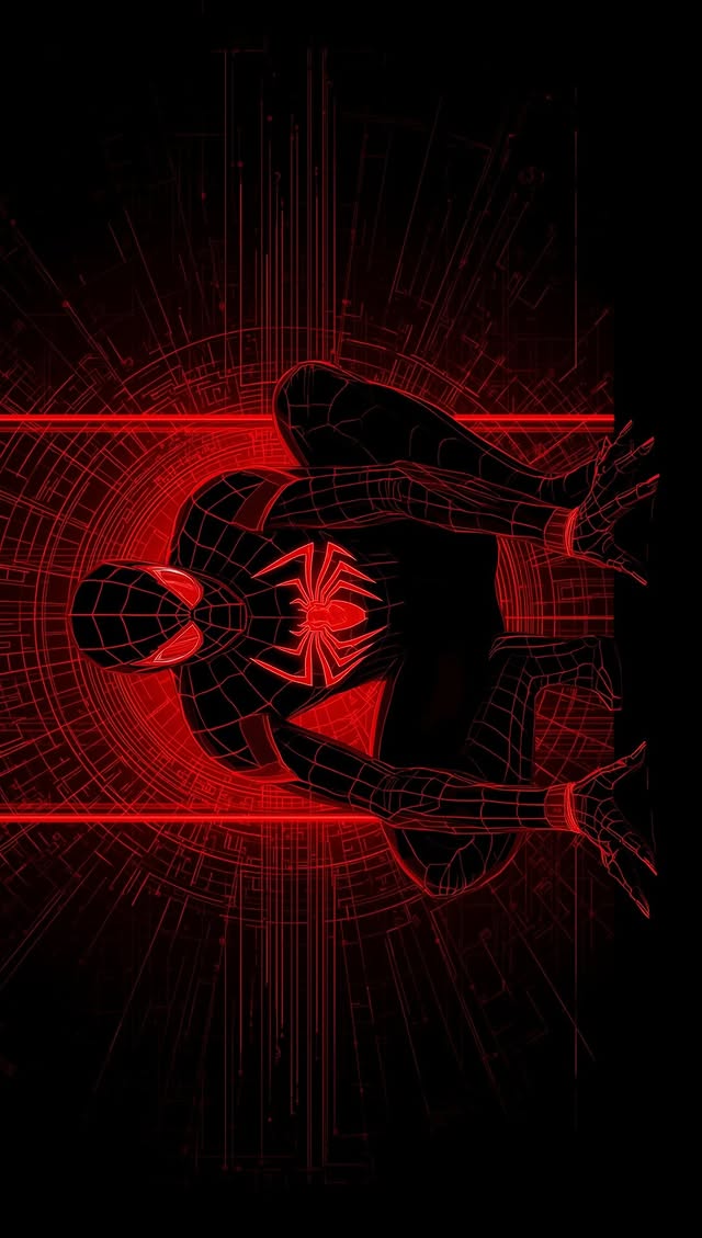 Red Neon Spider-Man - spider-man wallpaper for OpersCraft