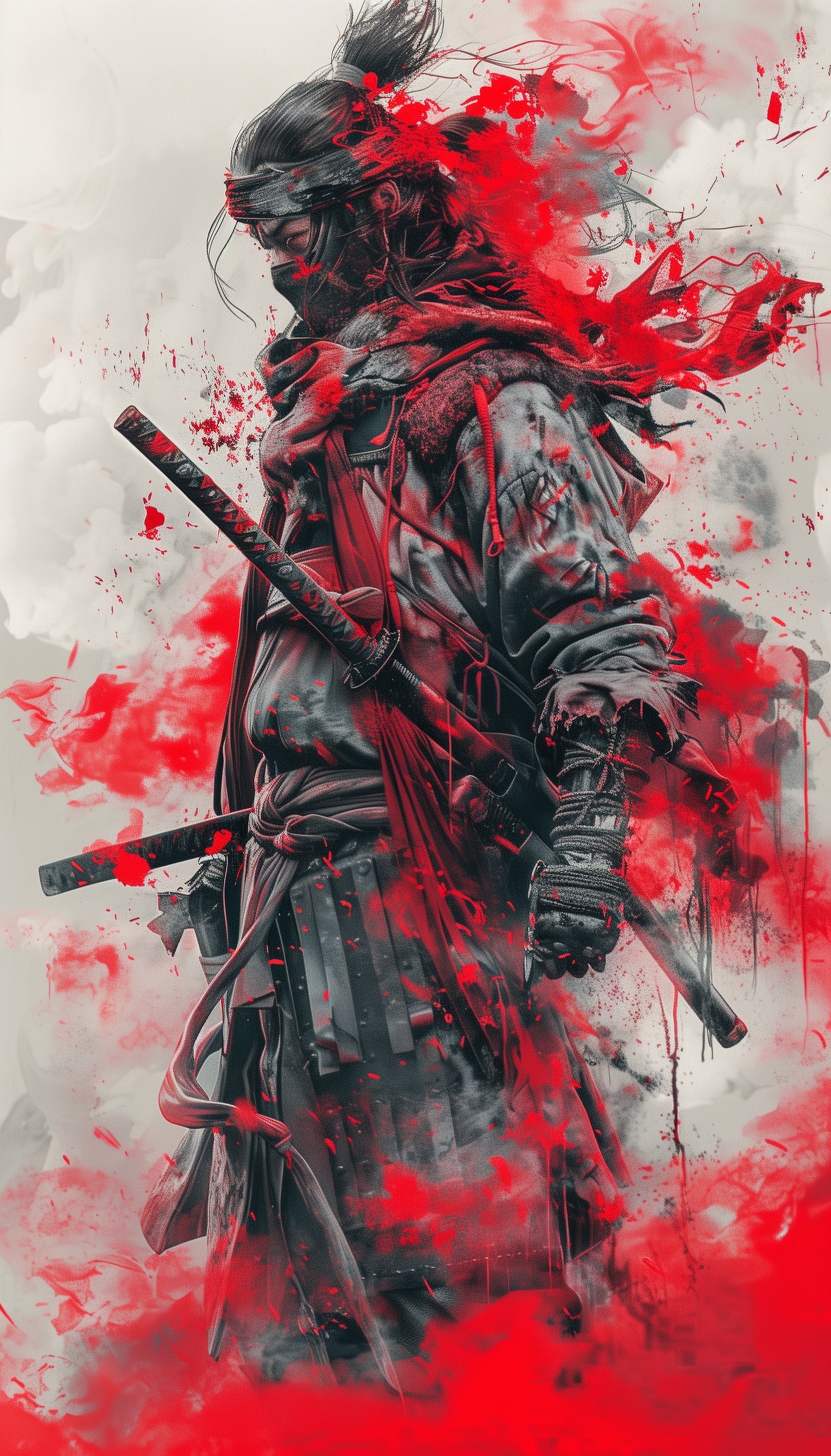 Red Samurai Warrior - art wallpaper for OpersCraft