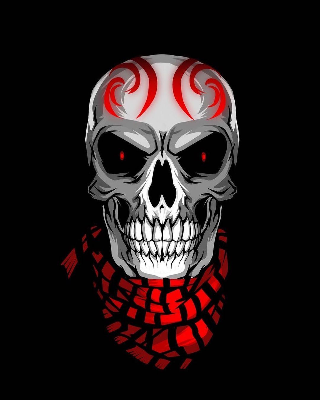 Red Skull Scarf - skull wallpaper for OpersCraft