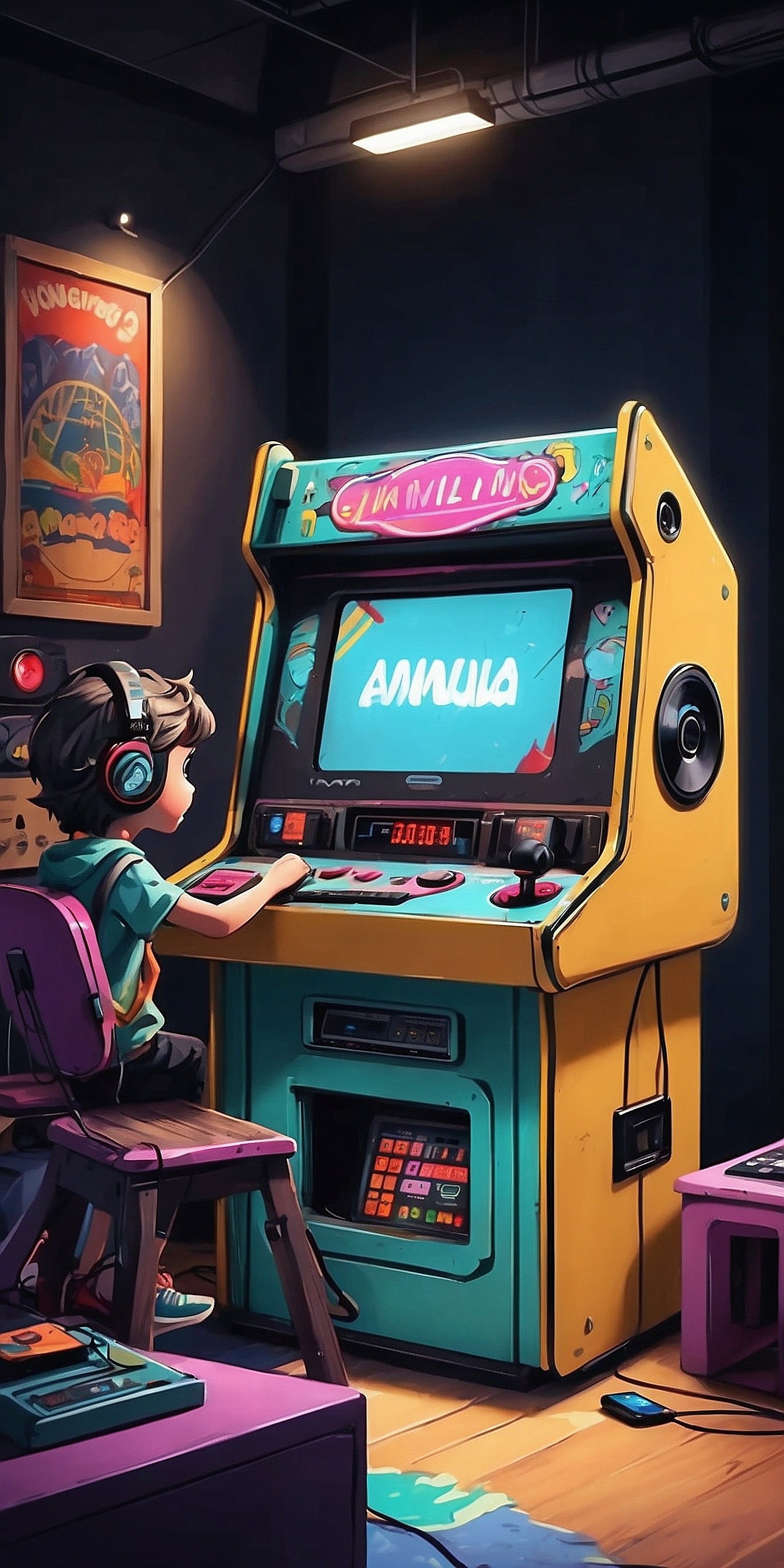 Retro Arcade Gaming Scene - gaming wallpaper for OpersCraft