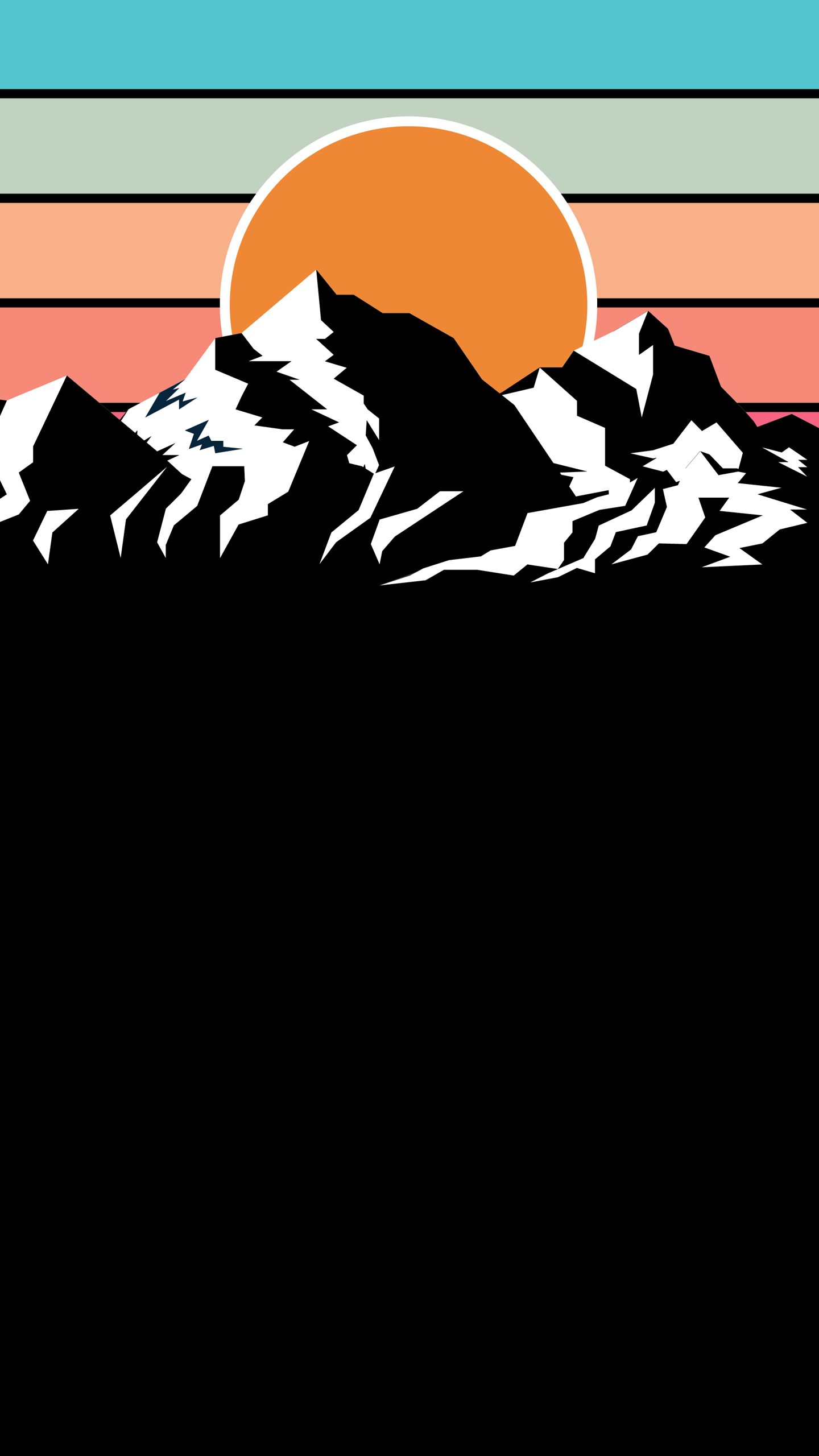 Retro Mountain Sunset - random wallpaper for OpersCraft