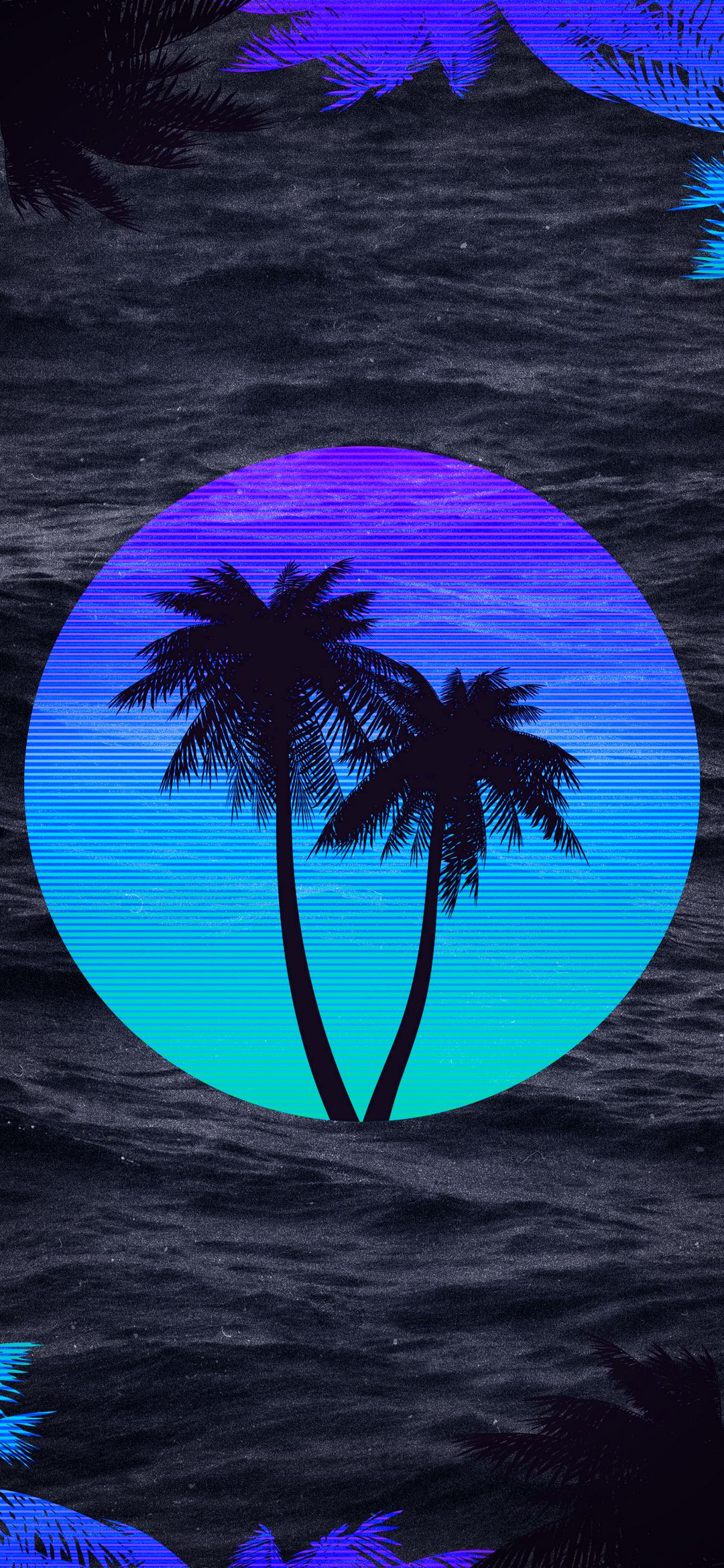 Retro Palm Trees Sunset - synthwave wallpaper for OpersCraft