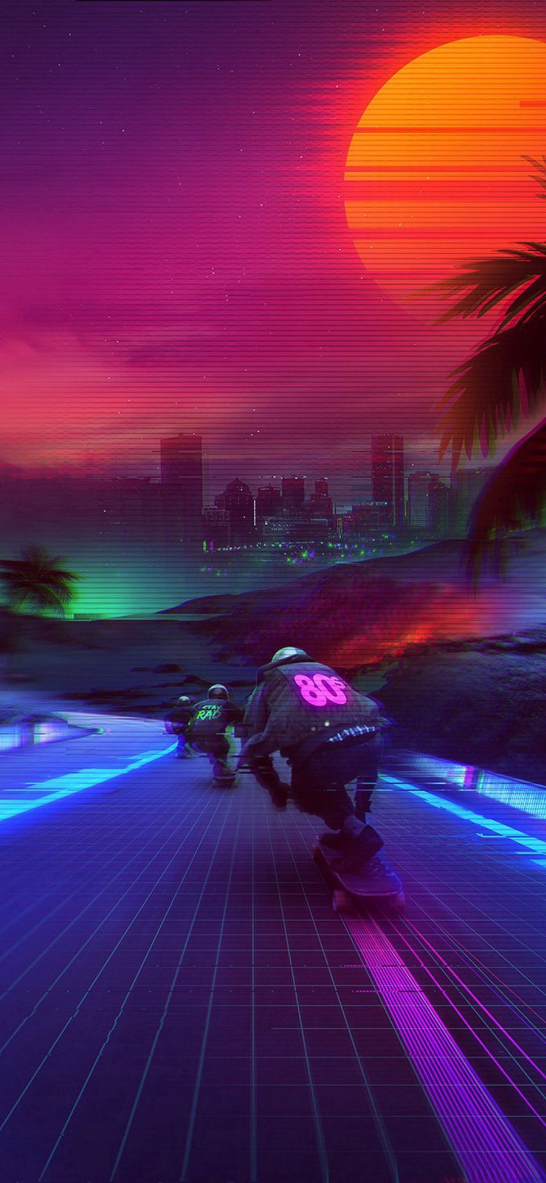 Retro Skateboarding Sunset Ride - synthwave wallpaper for OpersCraft