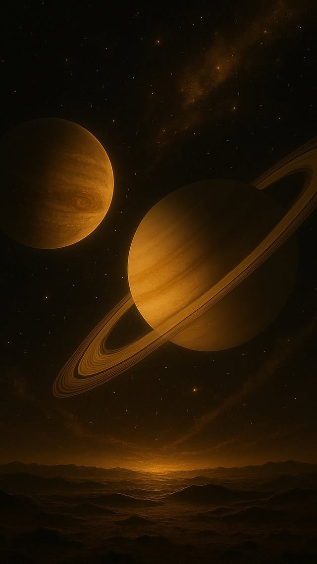 Ringed Planet Landscape - space wallpaper for OpersCraft