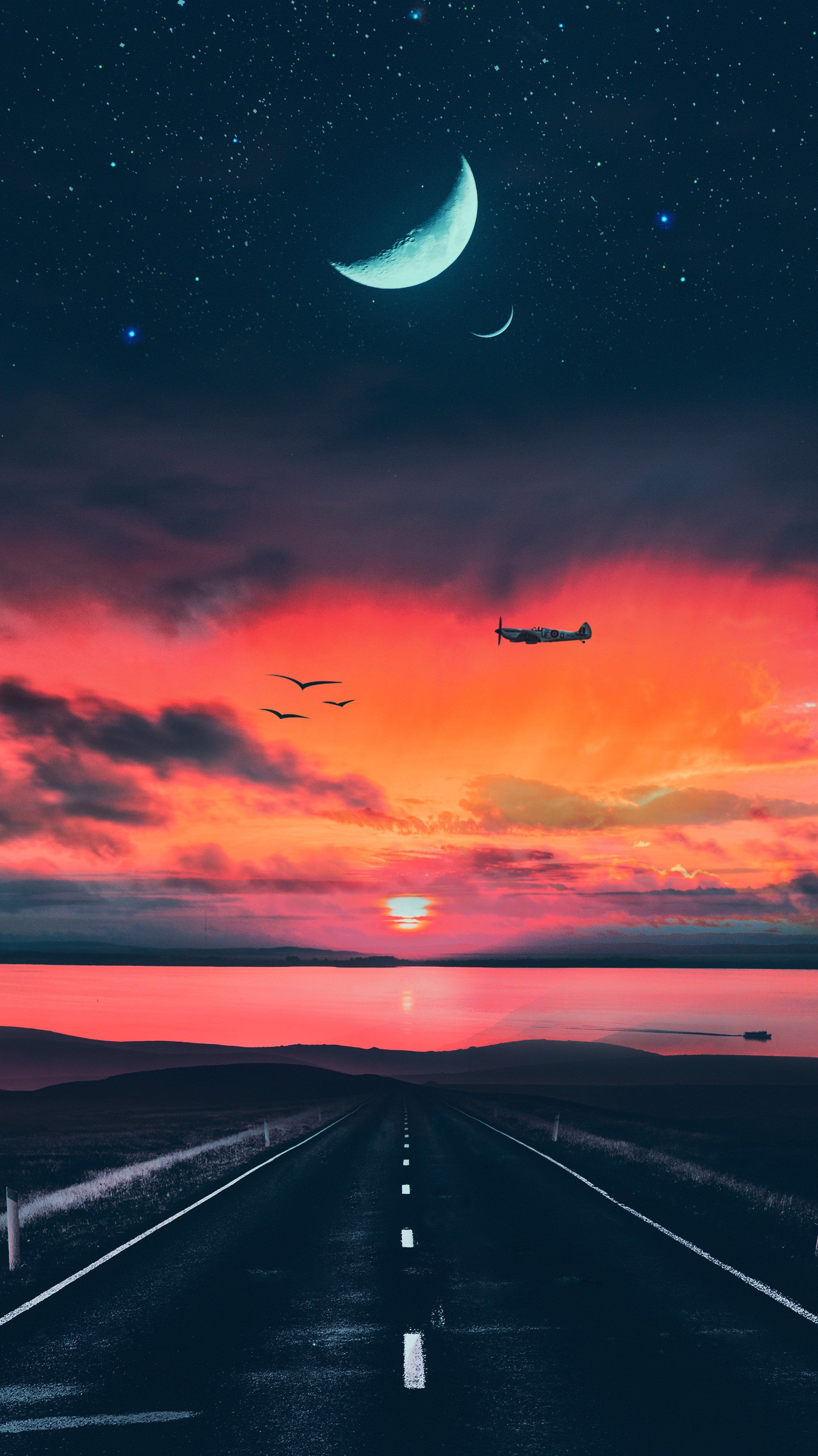 Road to Sunset Flight - sunset wallpaper for OpersCraft