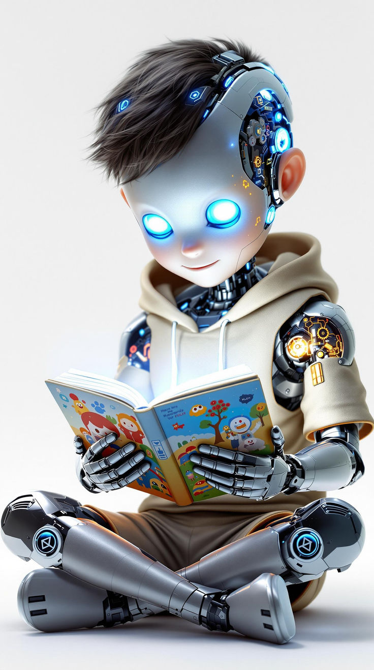 Robot Child Reading Book - robot wallpaper for OpersCraft