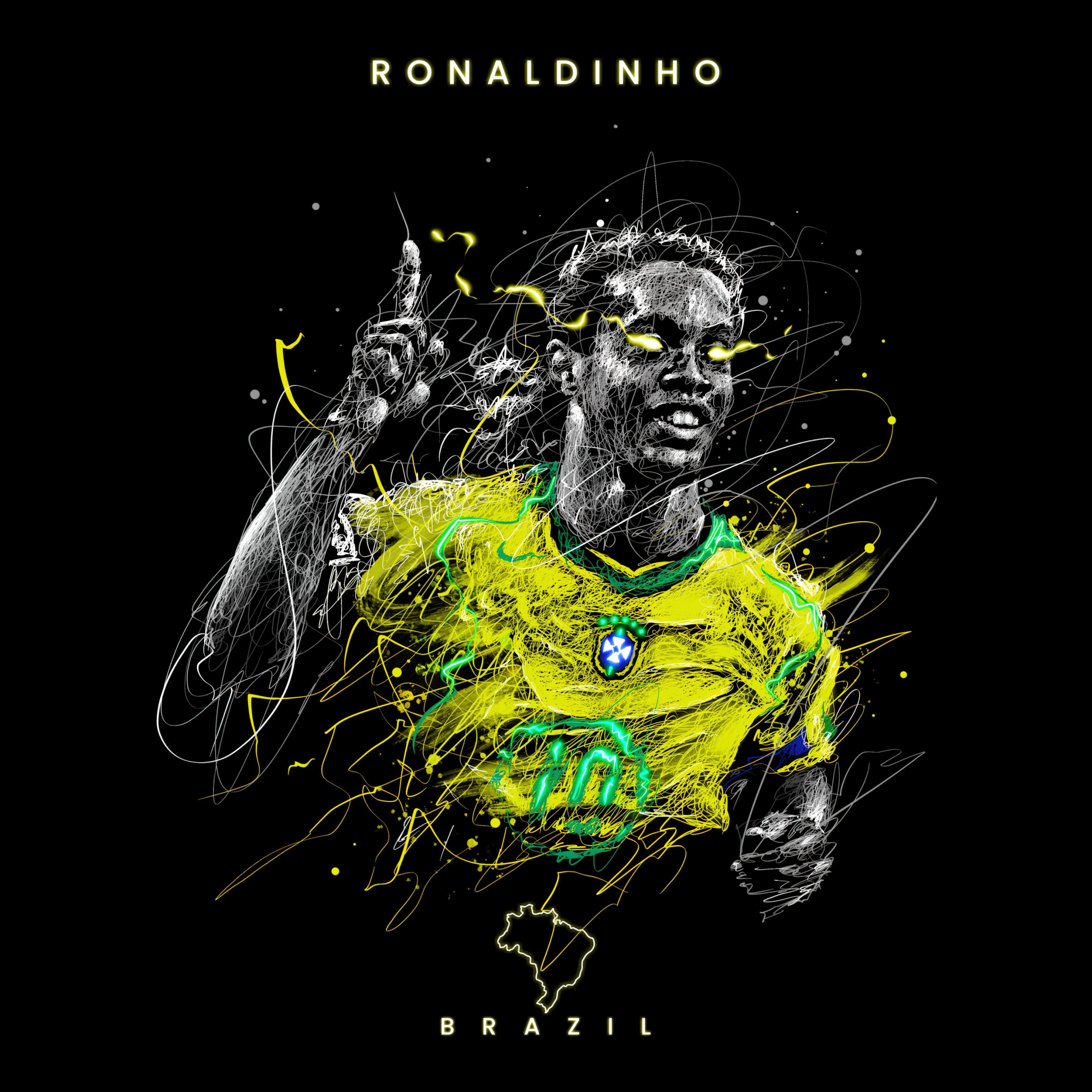 Ronaldinho Brazil Art - soccer wallpaper for OpersCraft