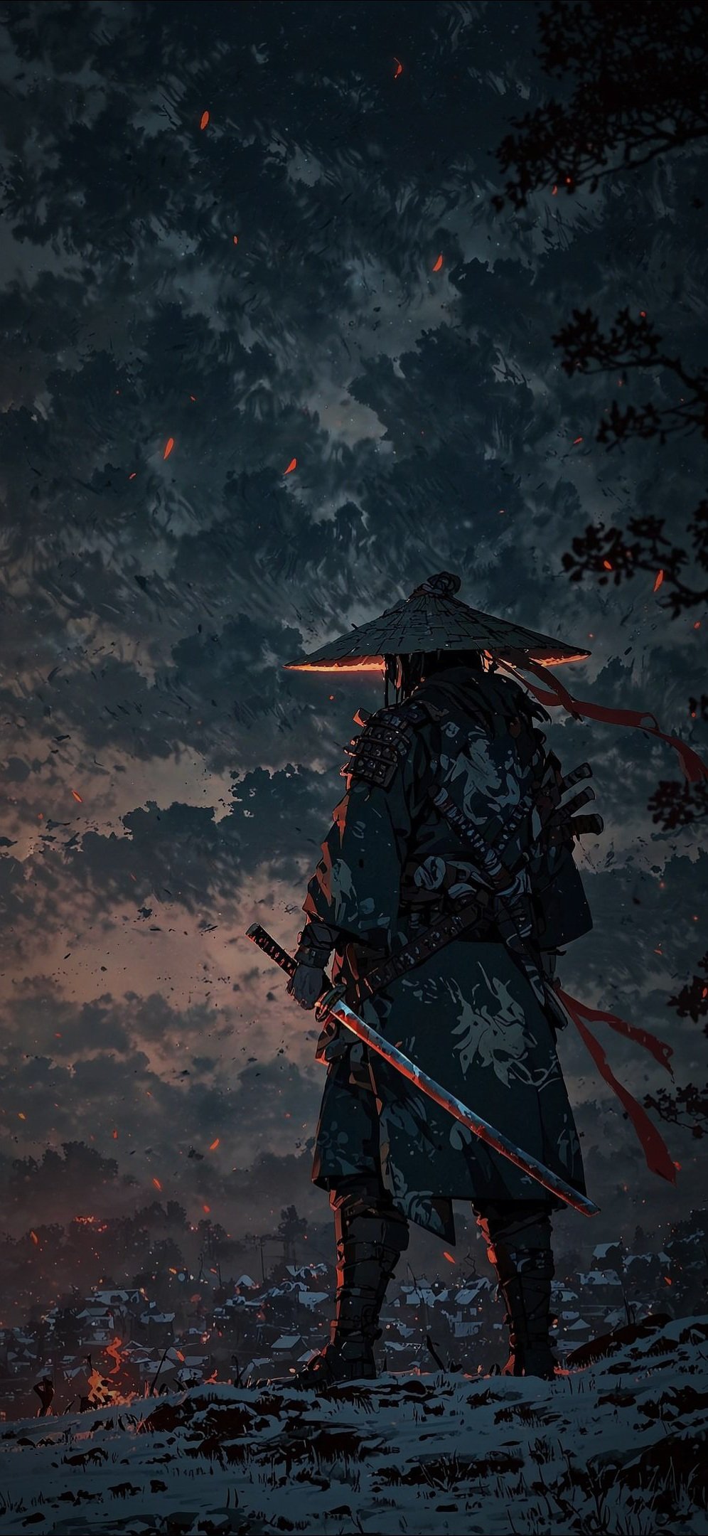 Ronin's Watchful Gaze - samurai wallpaper for OpersCraft