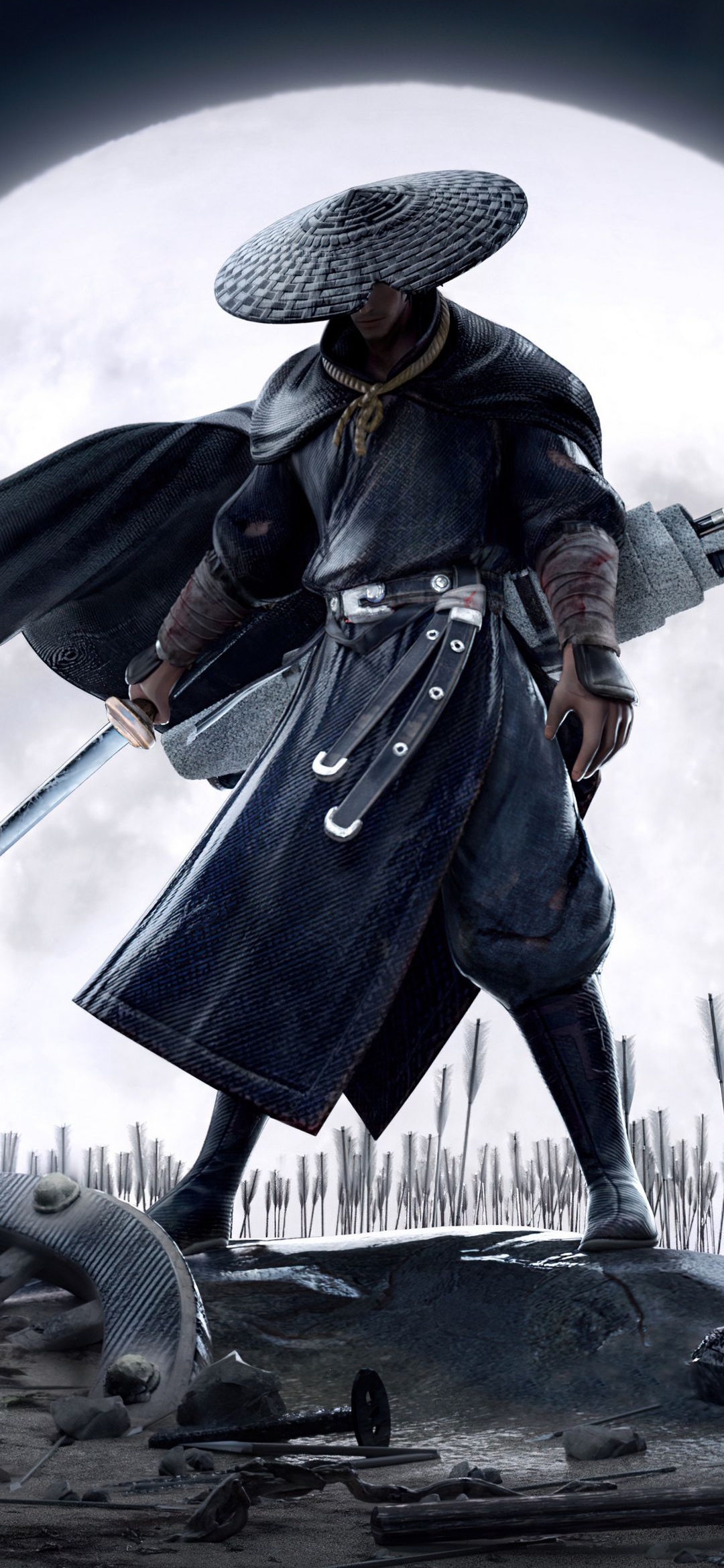 Ronin Warrior Under Moonlight - samurai wallpaper for OpersCraft