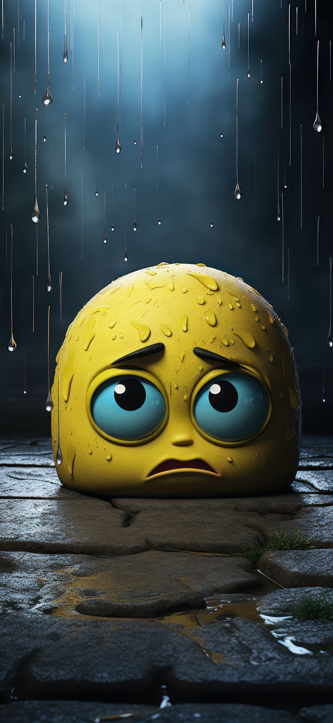 Sad Emoji in Rain - emoji wallpaper for OpersCraft
