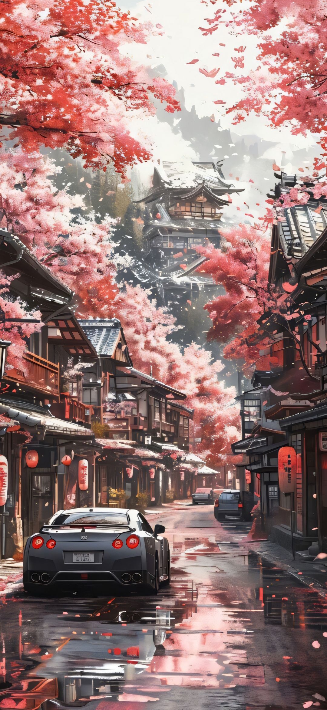 Sakura Street Scene - japan wallpaper for OpersCraft