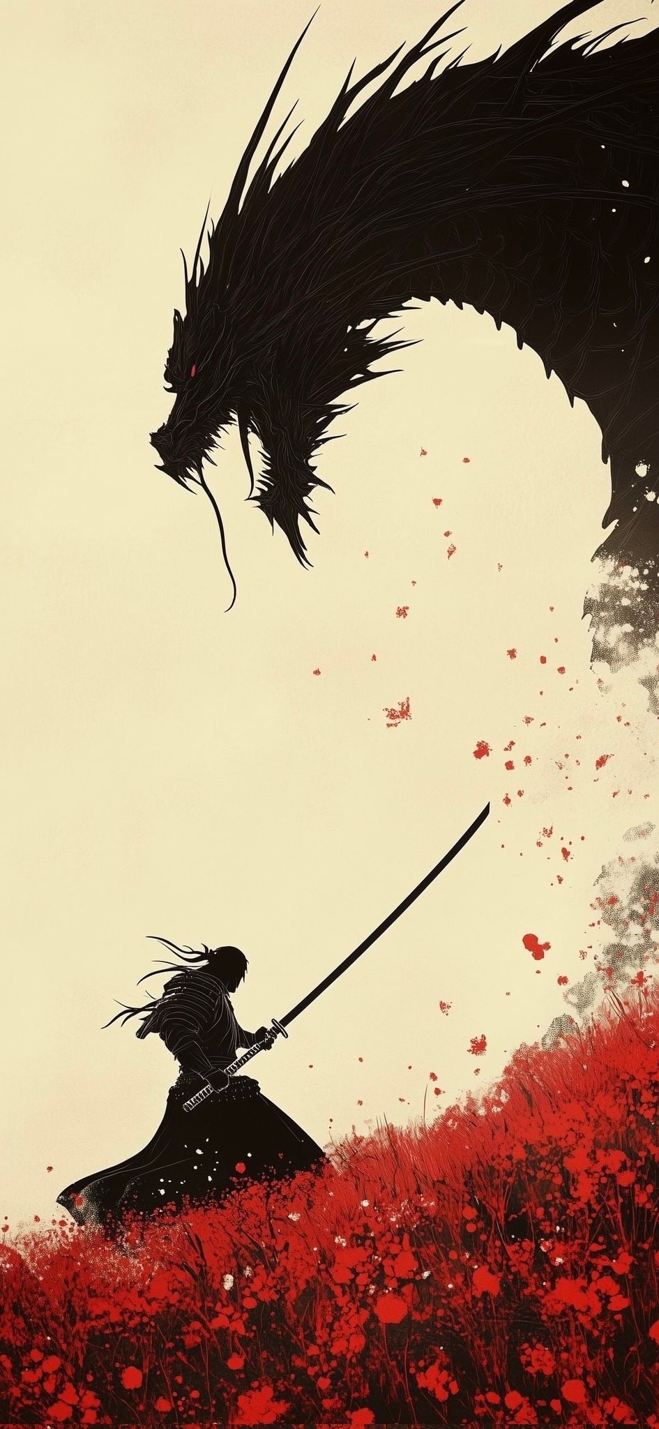 Samurai Dragon Confrontation - samurai wallpaper for OpersCraft