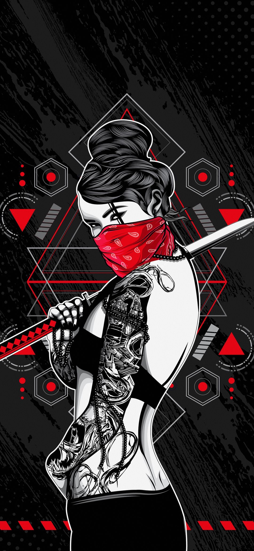Samurai Girl with Tattoos - girl wallpaper for OpersCraft