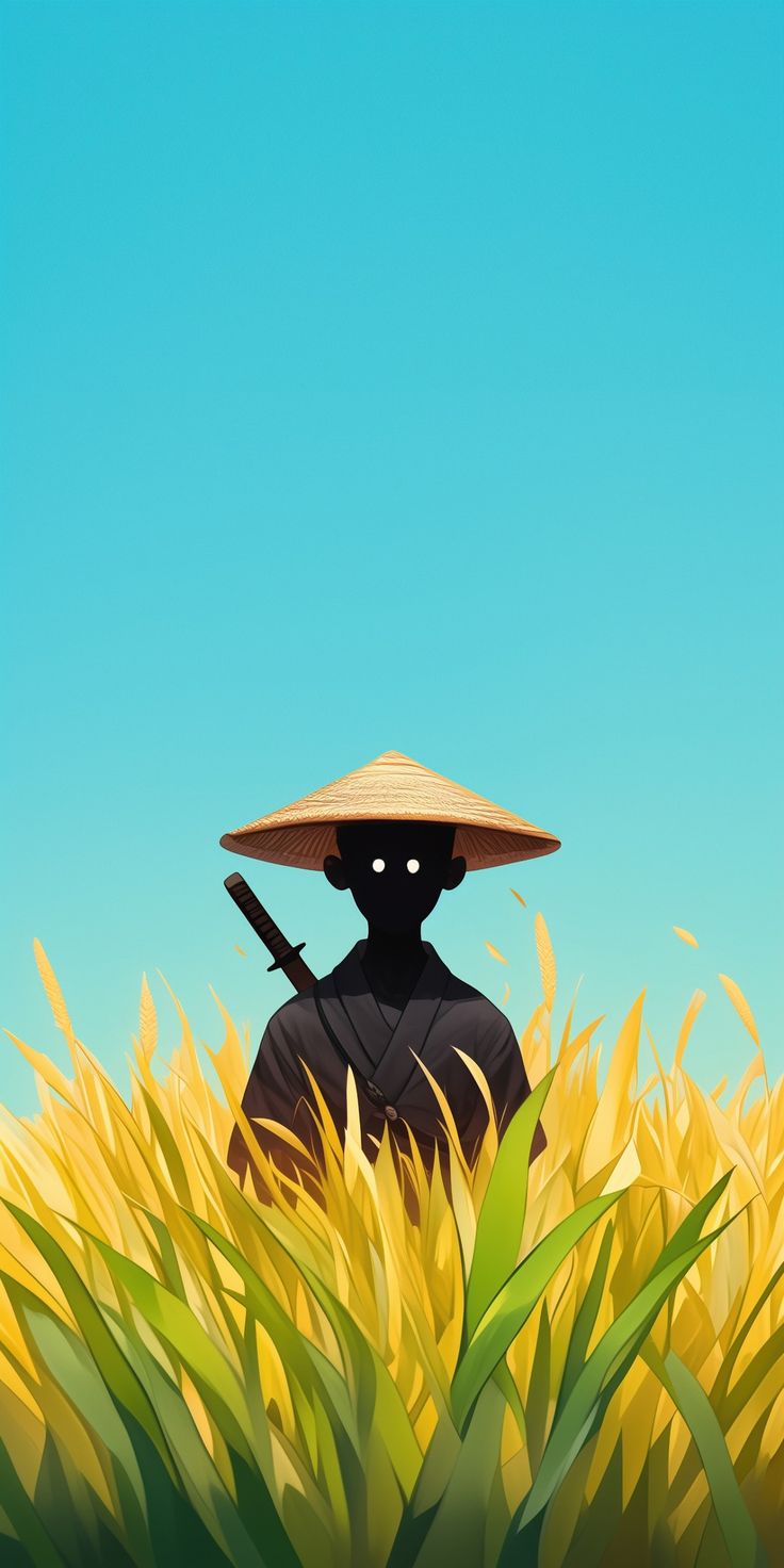 Samurai in Wheat Field - samurai wallpaper for OpersCraft