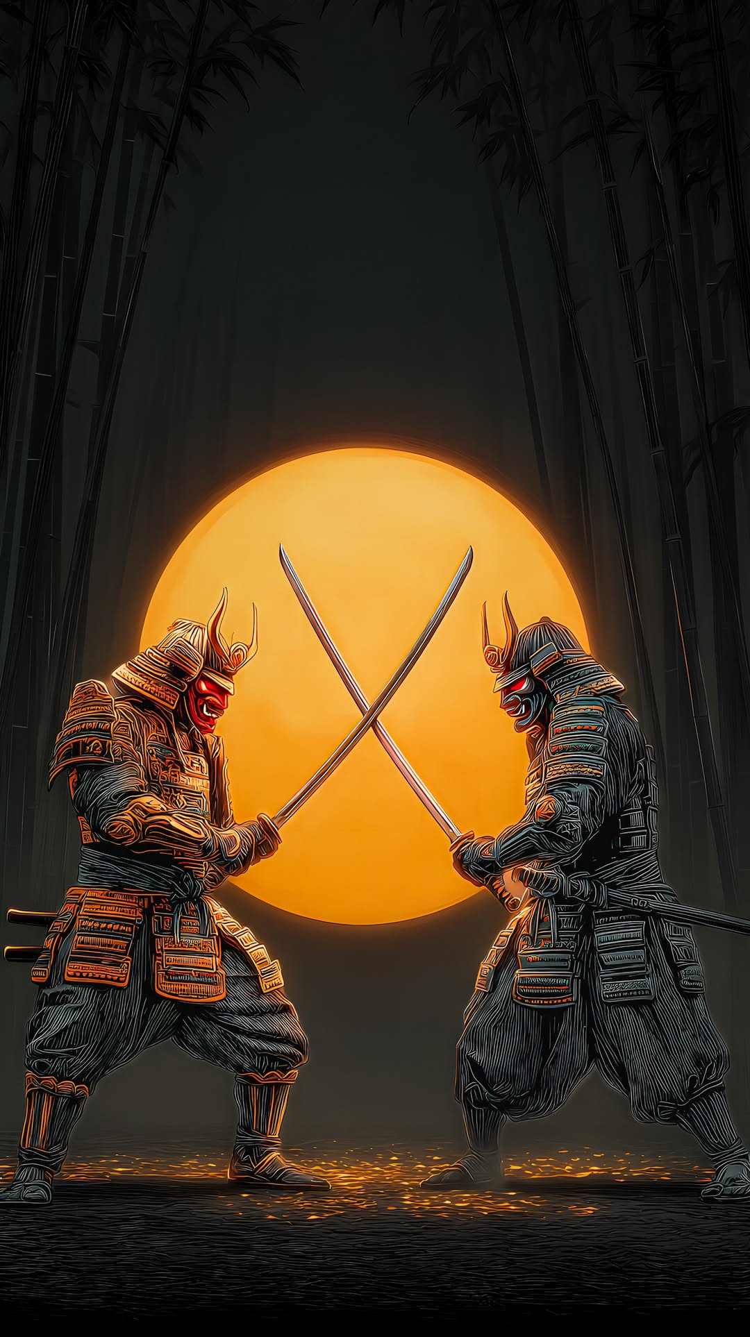 Samurai Moon Battle - samurai wallpaper for OpersCraft