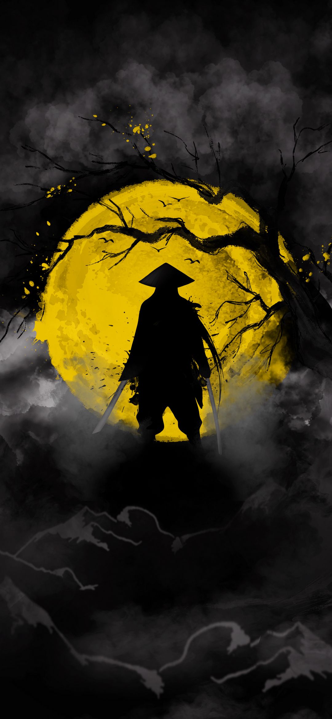 Samurai Moon Silhouette - samurai wallpaper for OpersCraft