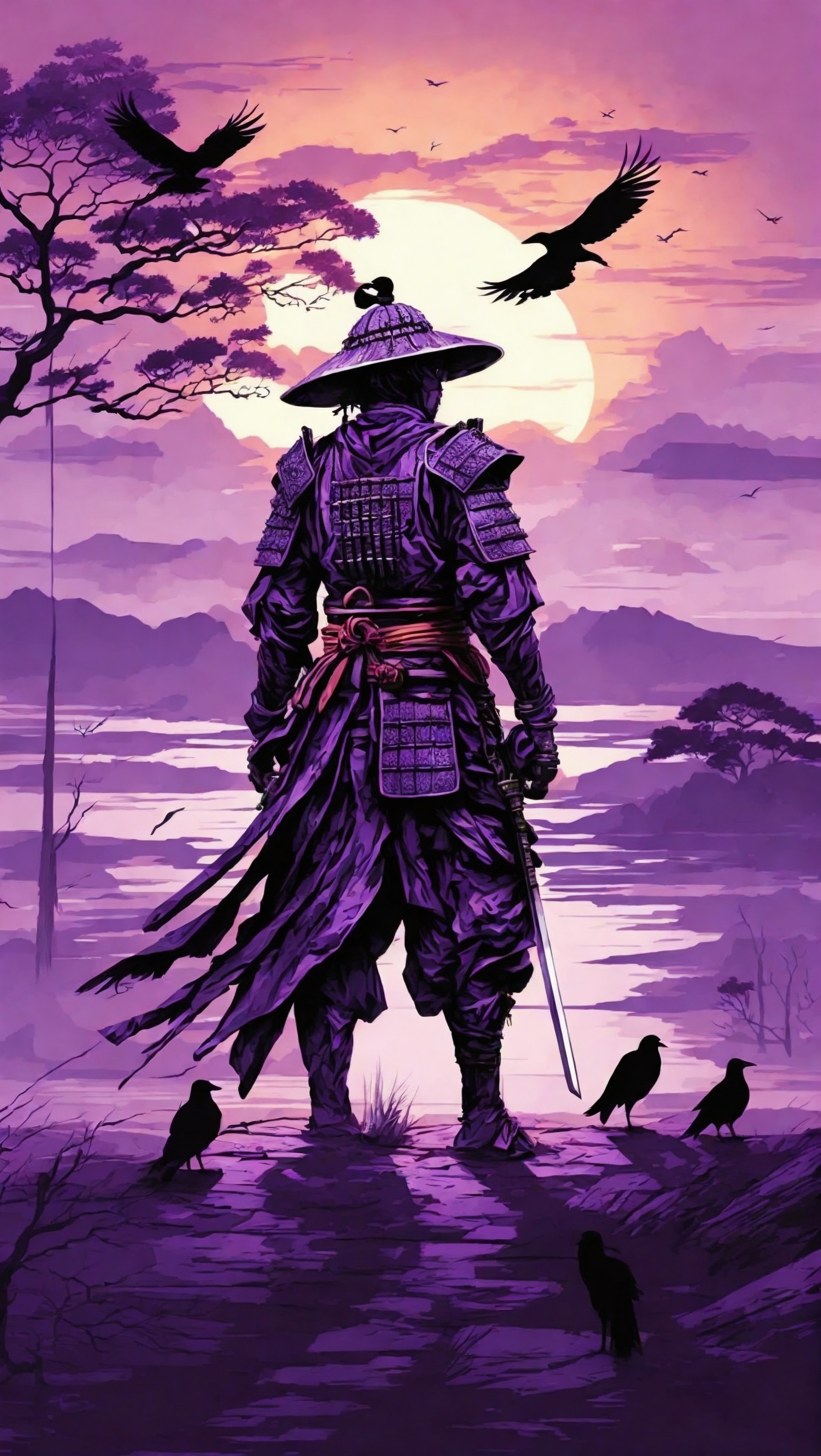 Samurai Sunset Silhouette - samurai wallpaper for OpersCraft