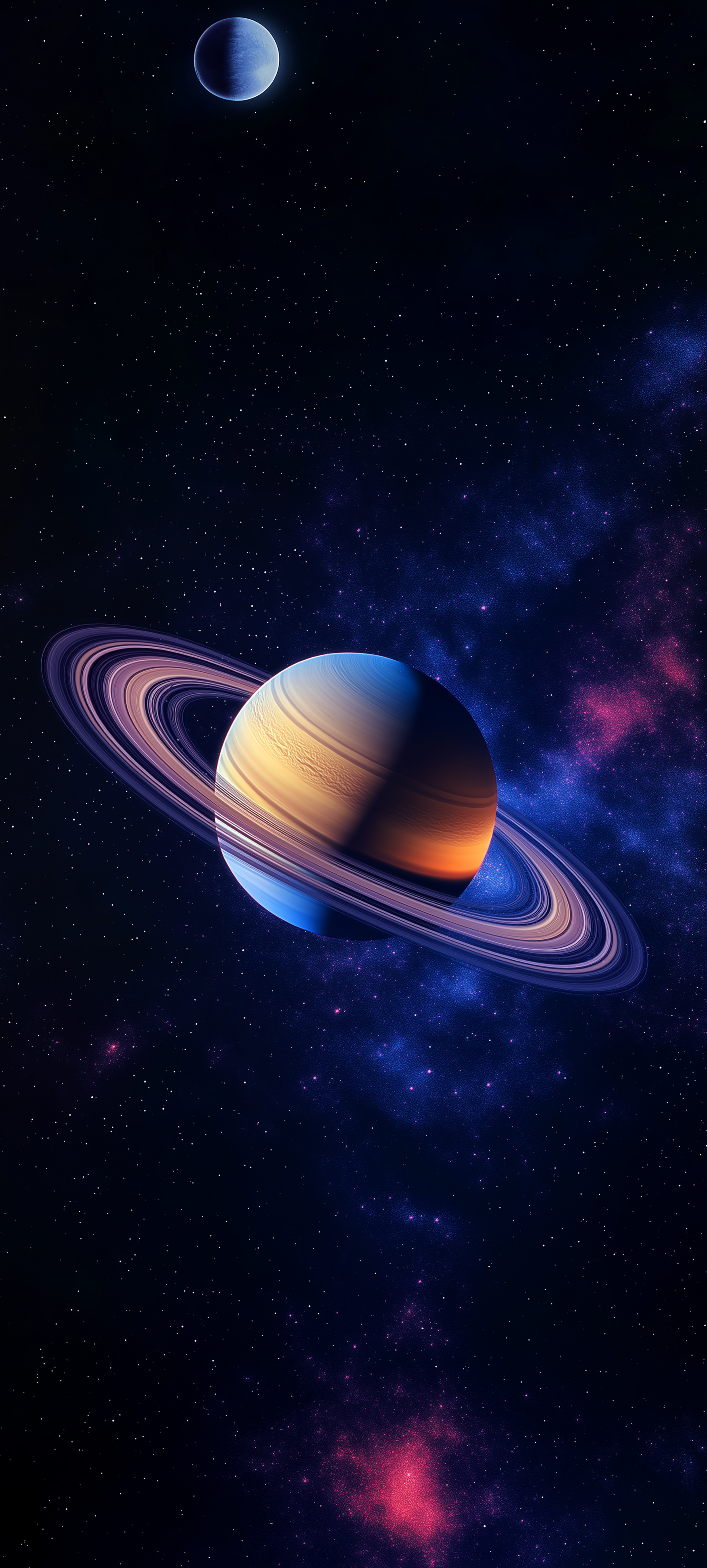 Saturn and Distant Moon - space wallpaper for OpersCraft