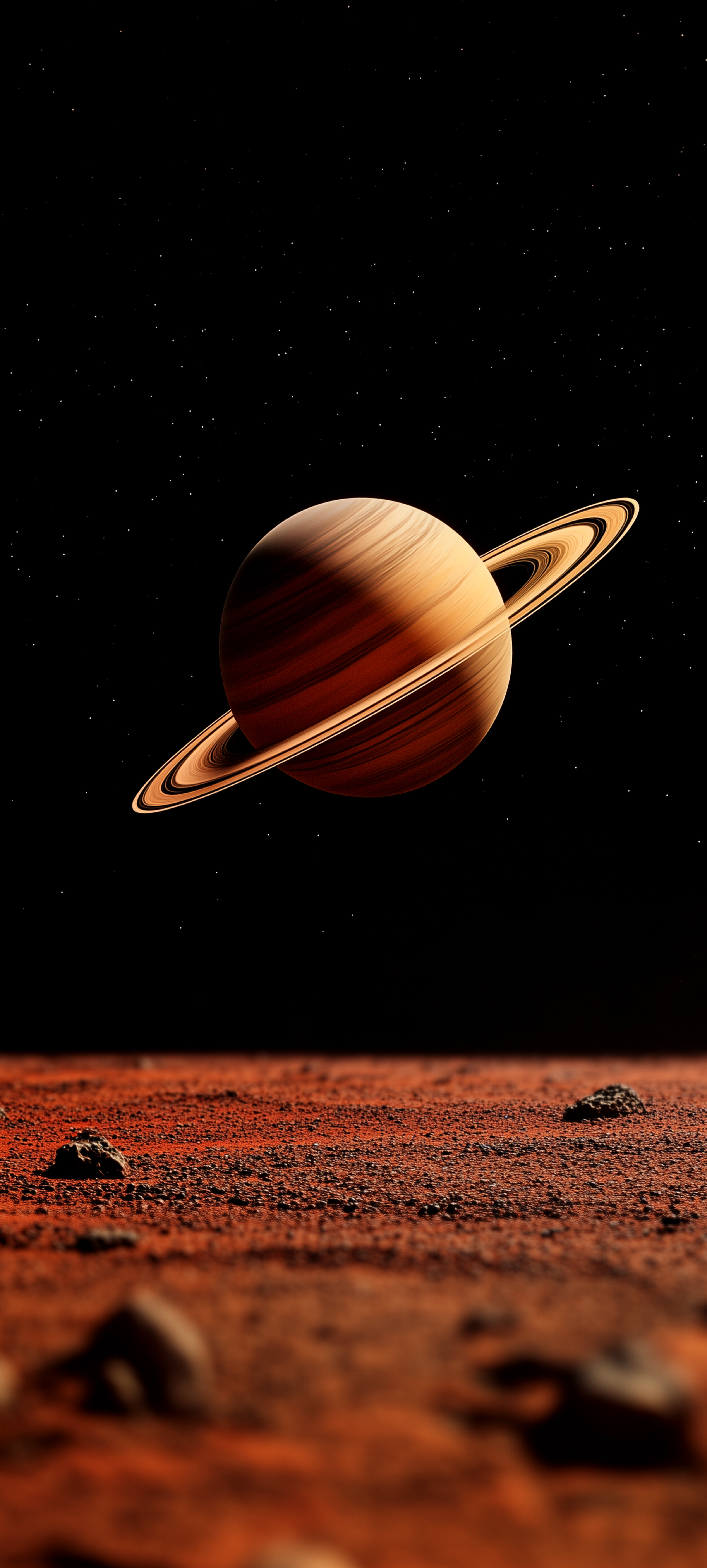 Saturn Over Martian Landscape - space wallpaper for OpersCraft