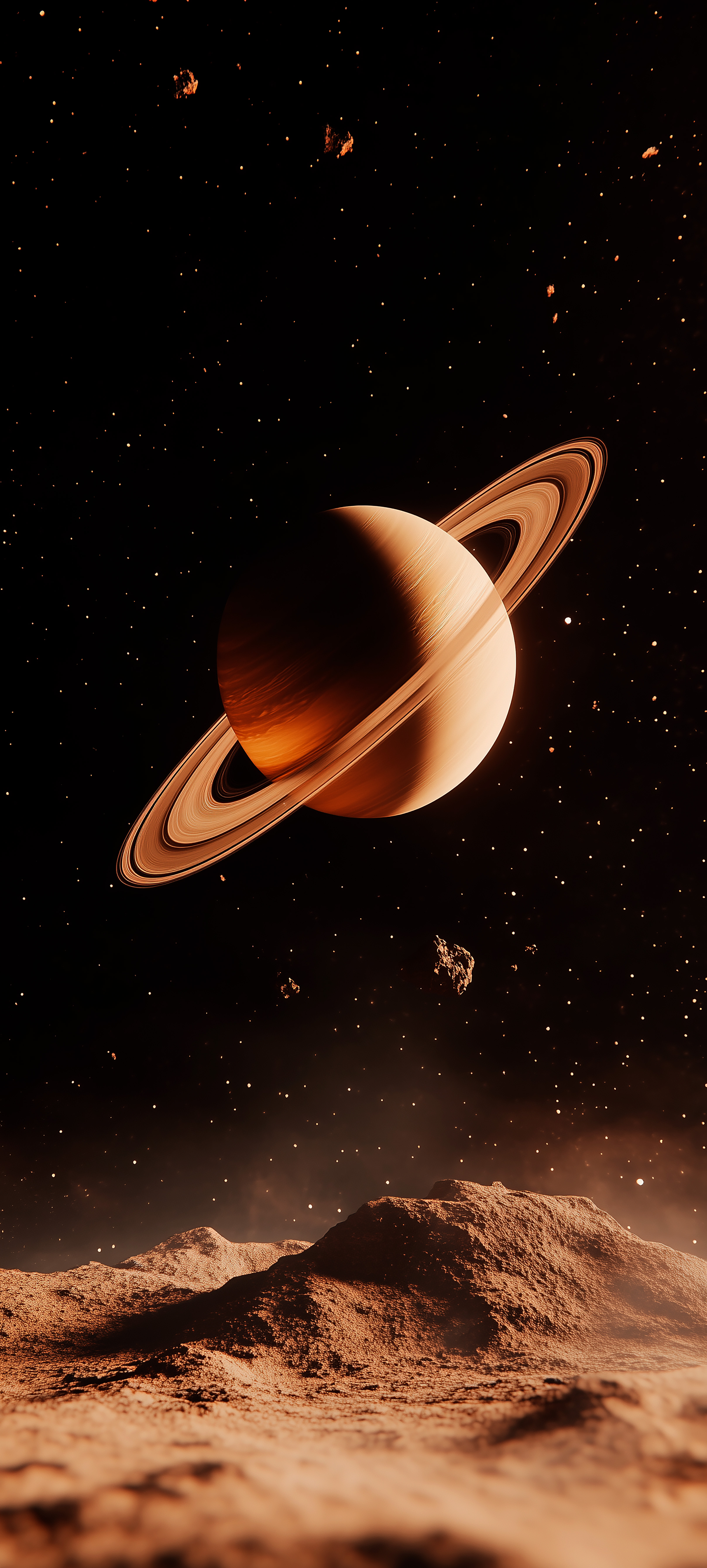 Saturn's Rings Landscape - space wallpaper for OpersCraft