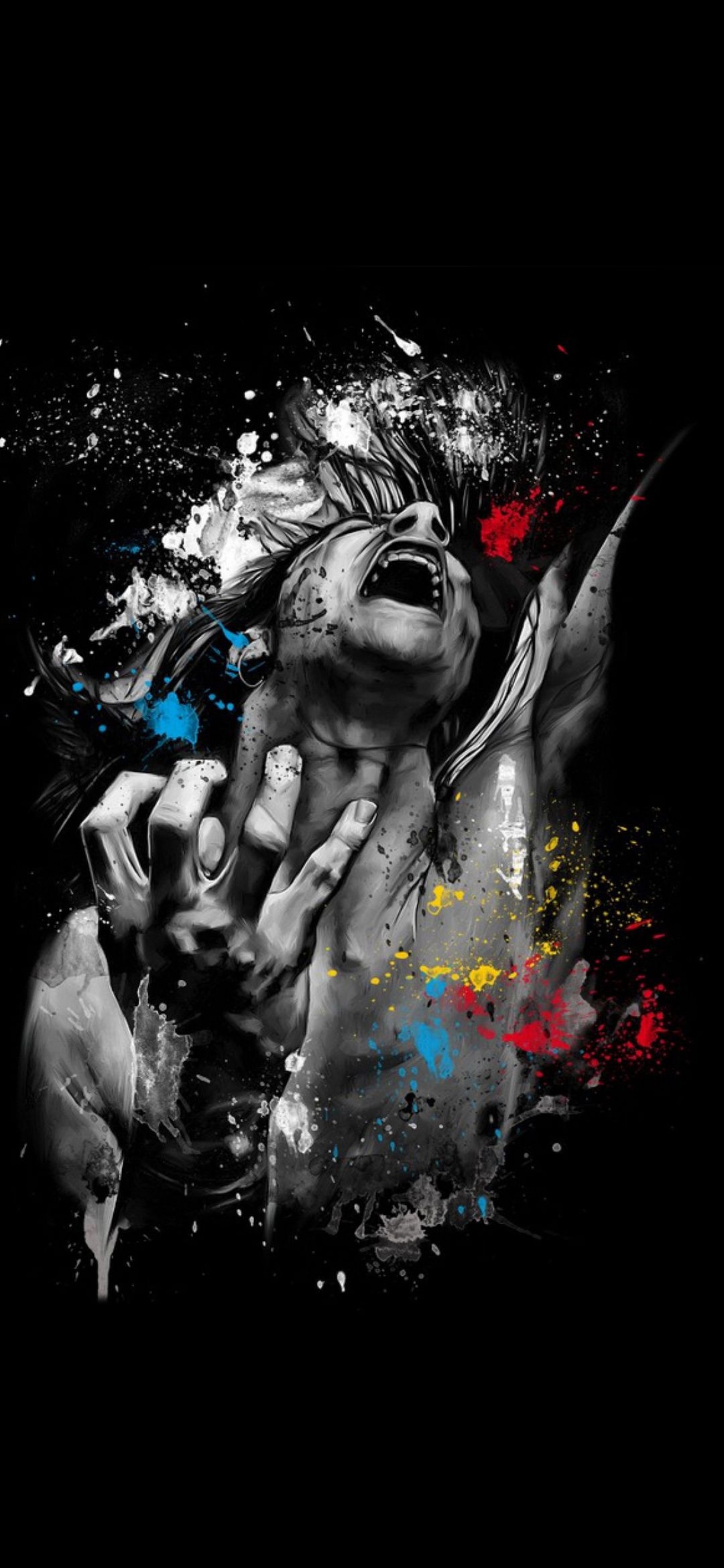 Screaming_Figure_Paint_Splatter - random wallpaper for OpersCraft
