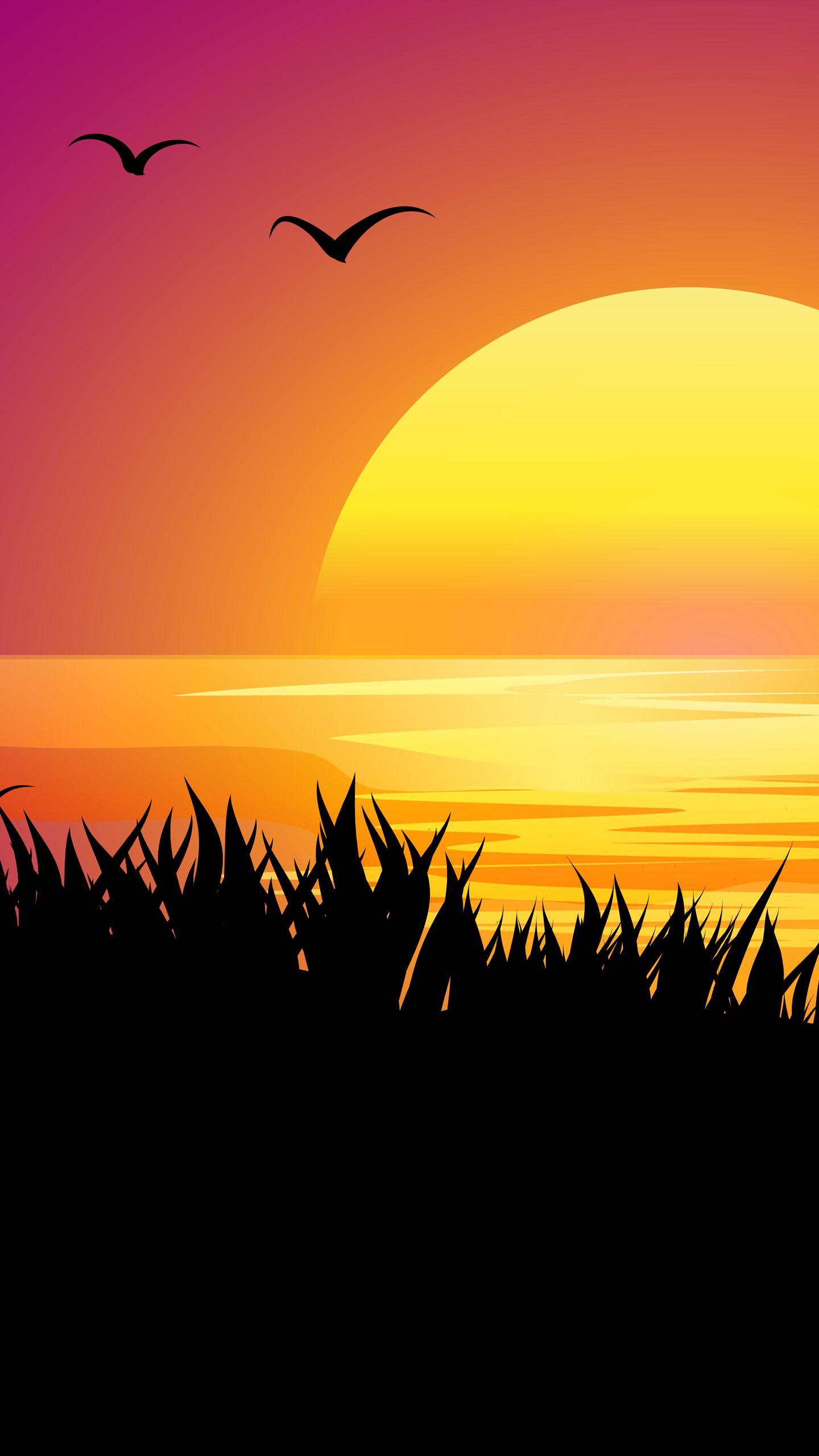 Serene Sunset Silhouette - sunset wallpaper for OpersCraft