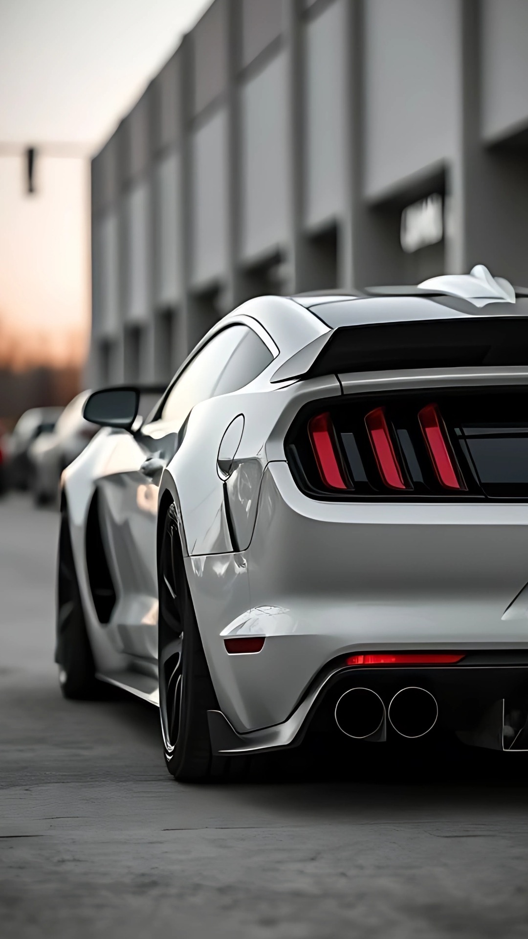 Silver Mustang Rear View - random wallpaper for OpersCraft