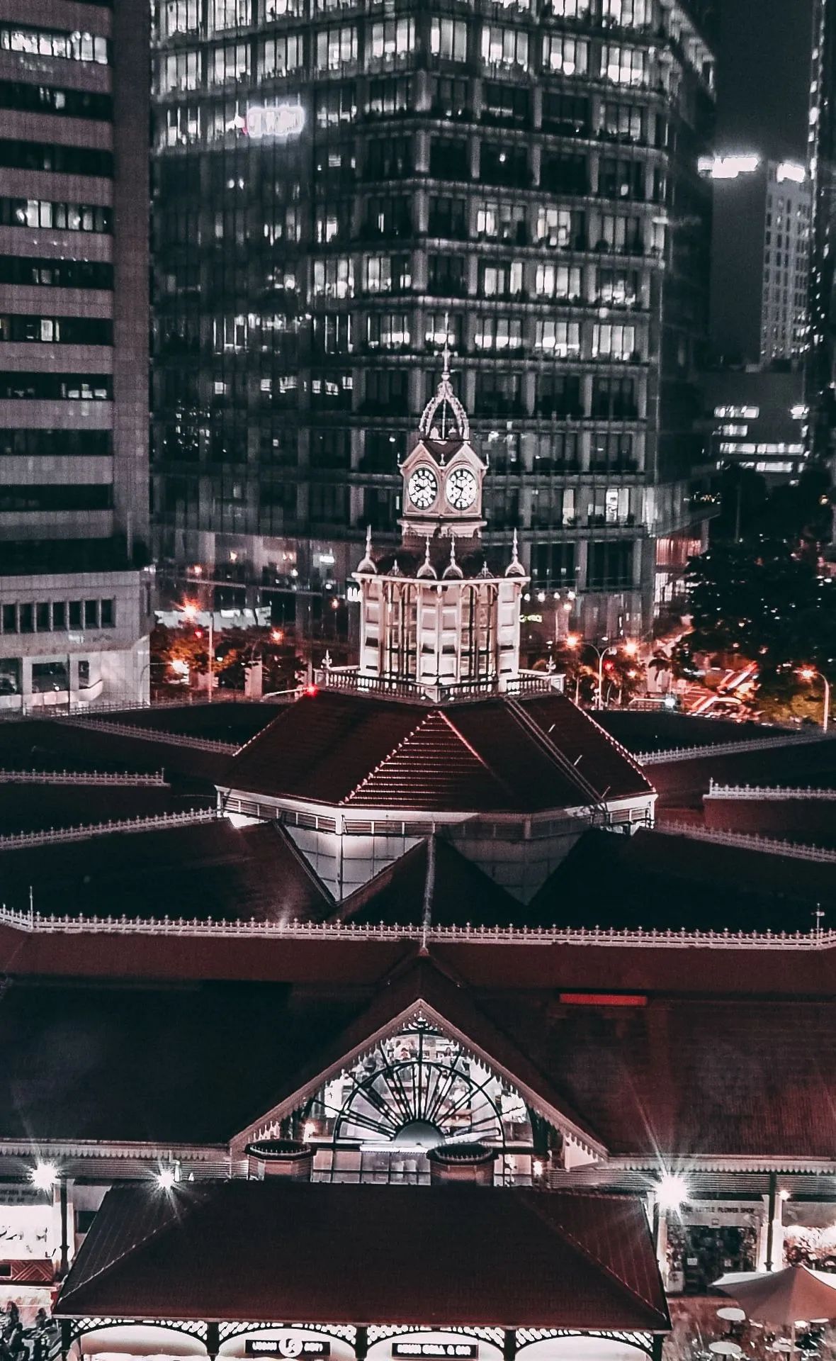 Singapore Clock Tower Night - city wallpaper for OpersCraft