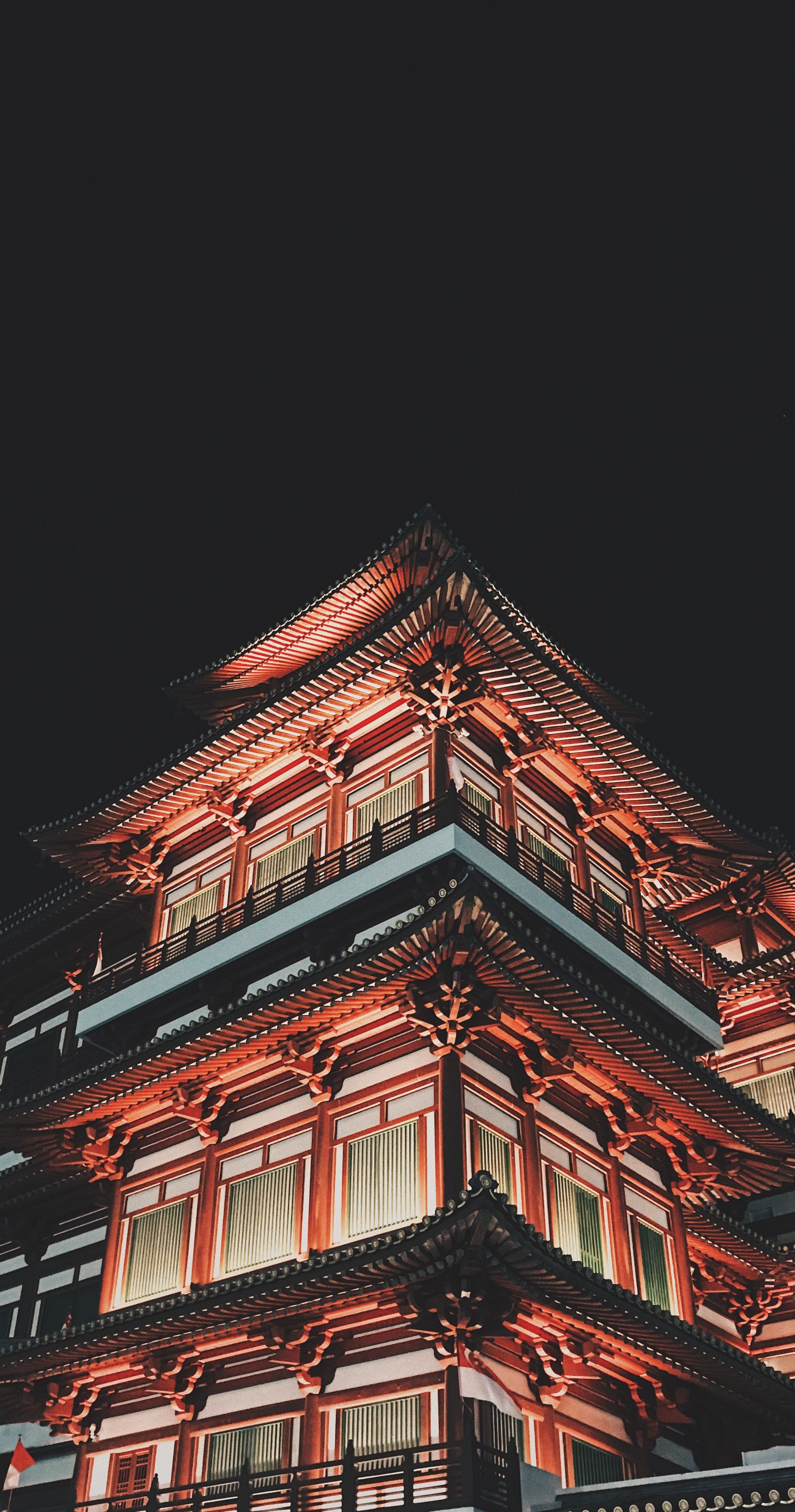 Singapore Temple at Night - architecture wallpaper for OpersCraft