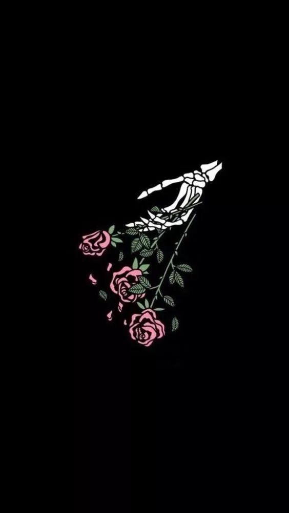 Skeletal Roses on Black - gothic wallpaper for OpersCraft