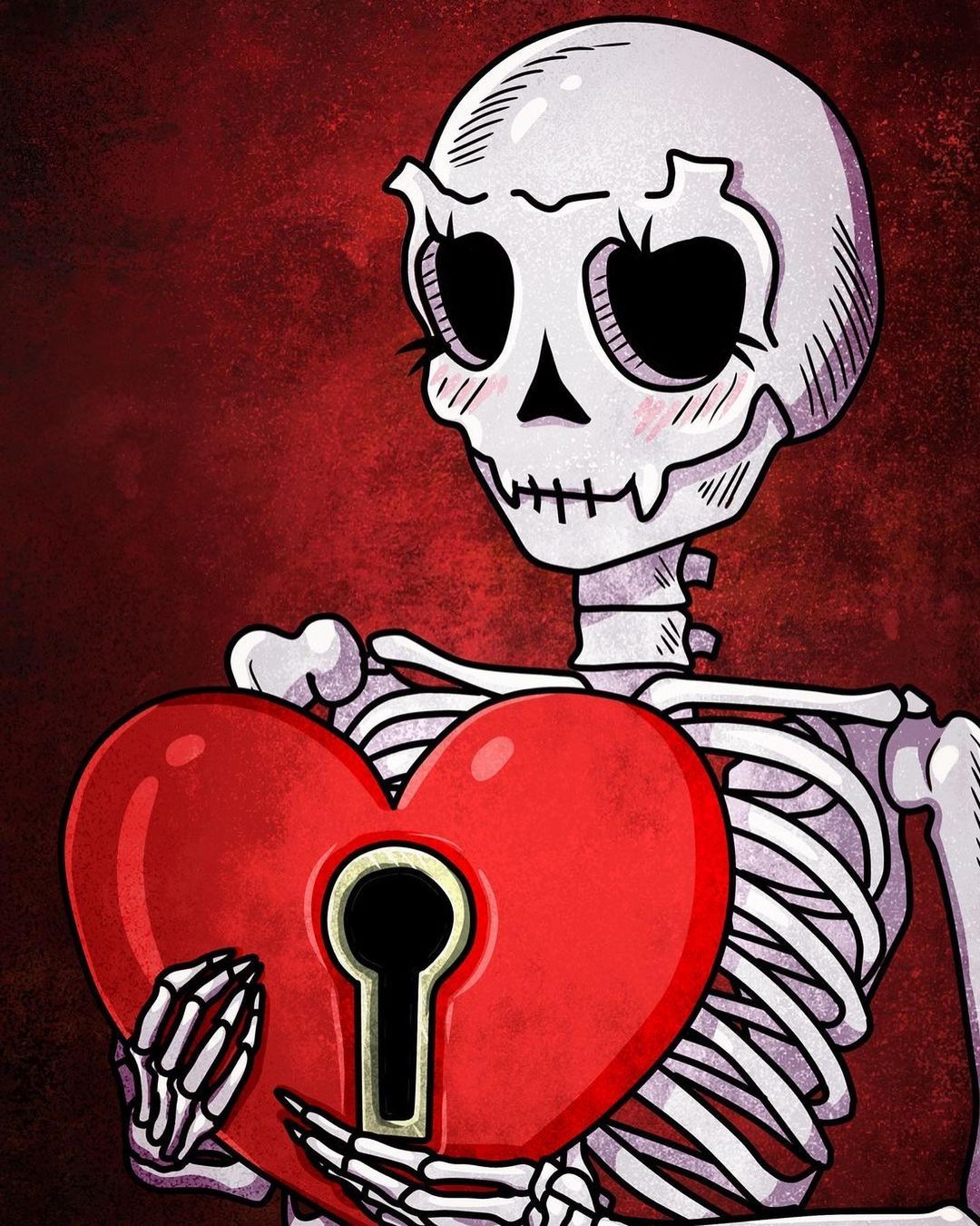 Skeleton Heart Lock - halloween wallpaper for OpersCraft