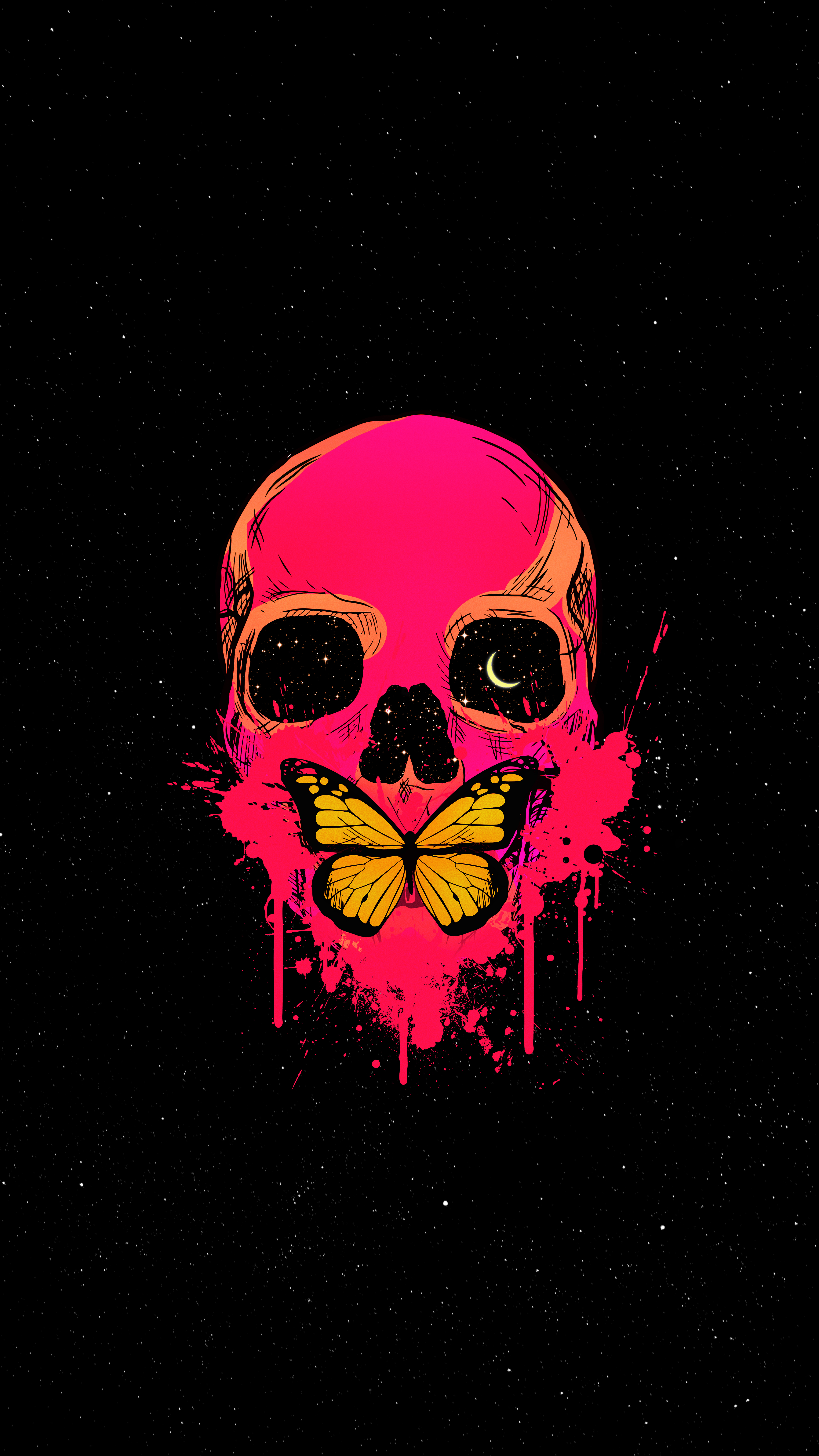 Skull Butterfly Galaxy - skull wallpaper for OpersCraft