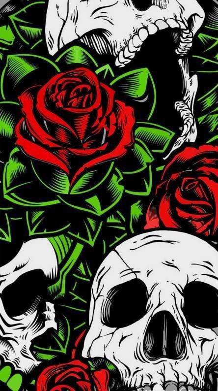 Skulls and Roses Pattern - gothic wallpaper for OpersCraft