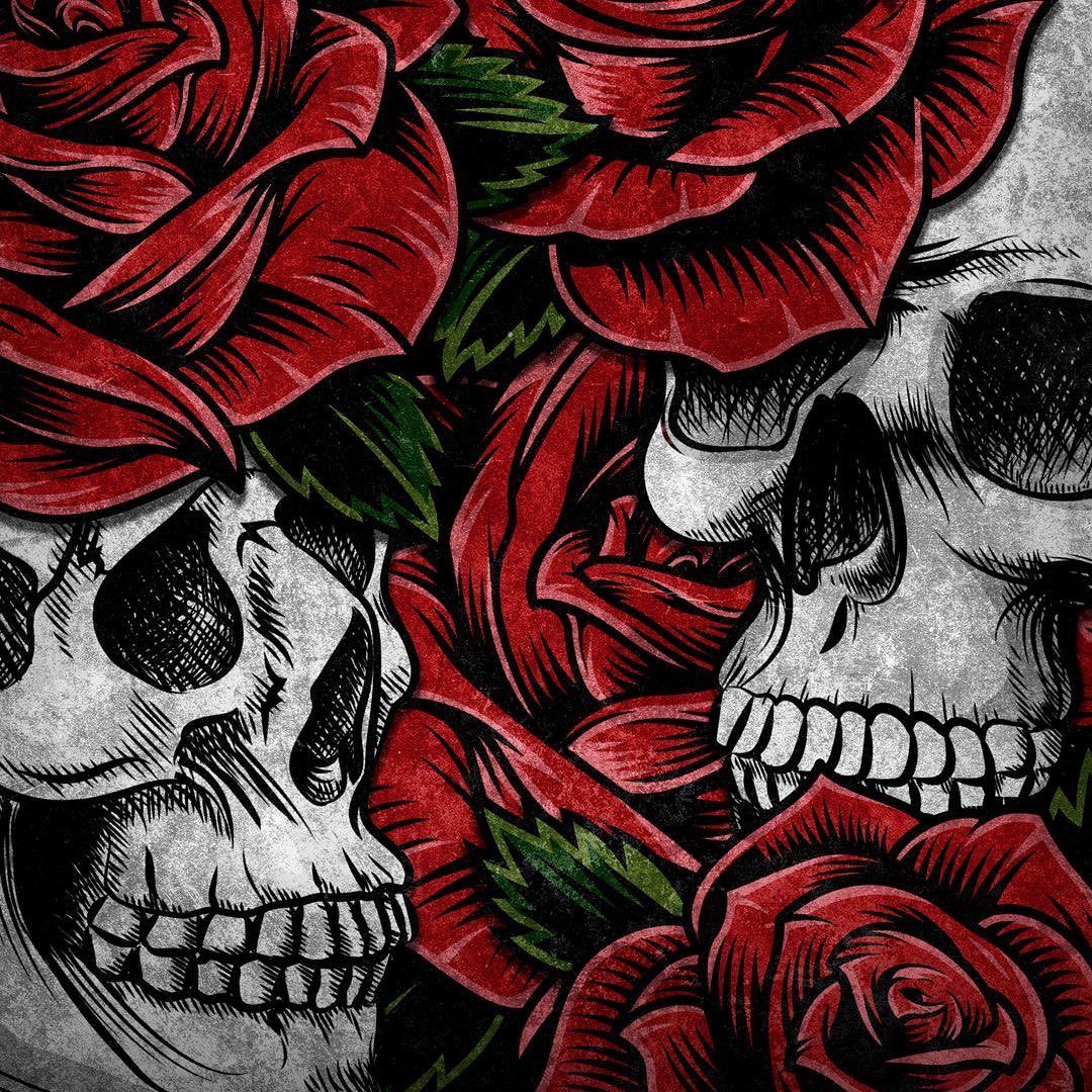 Skulls and Roses Tattoo - skull wallpaper for OpersCraft