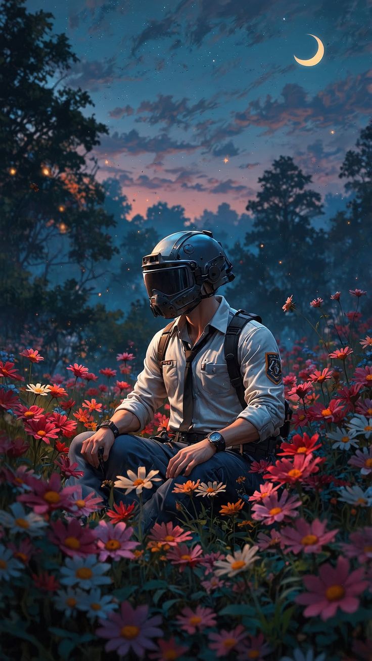 Soldier in Flower Field - dope wallpaper for OpersCraft
