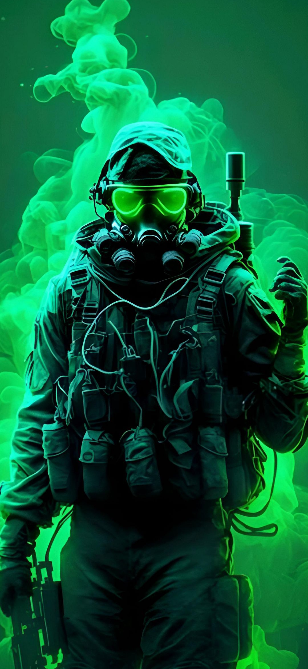 Soldier in Green Smoke - sci-fi wallpaper for OpersCraft