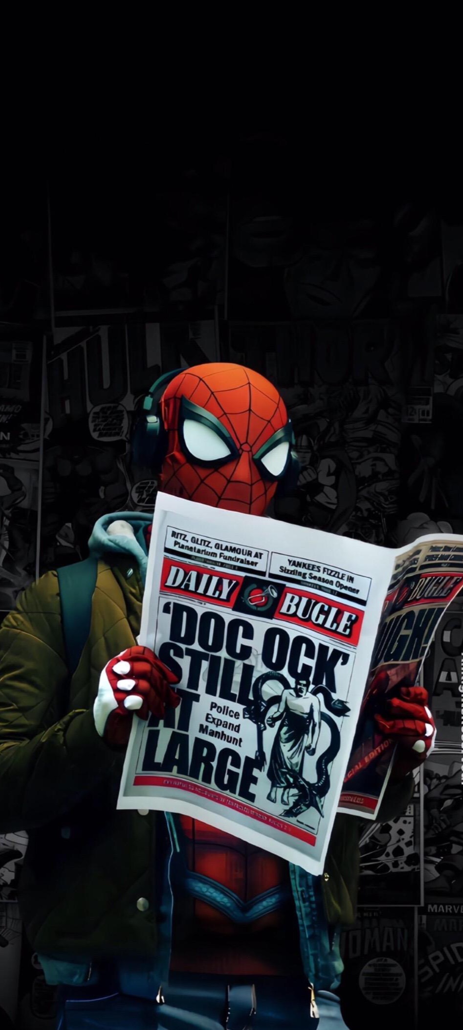Spiderman Reads the News - spider-man wallpaper for OpersCraft