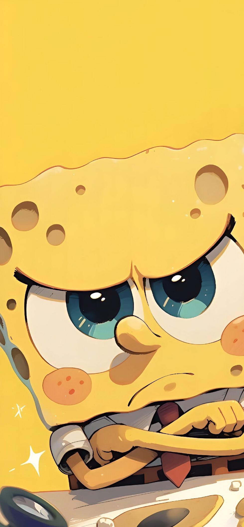 Spongebob's Serious Stare - cartoon wallpaper for OpersCraft