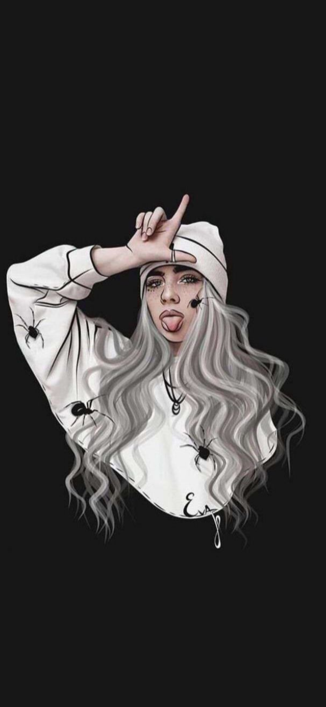 Spooky Billie Eilish Art - random wallpaper for OpersCraft